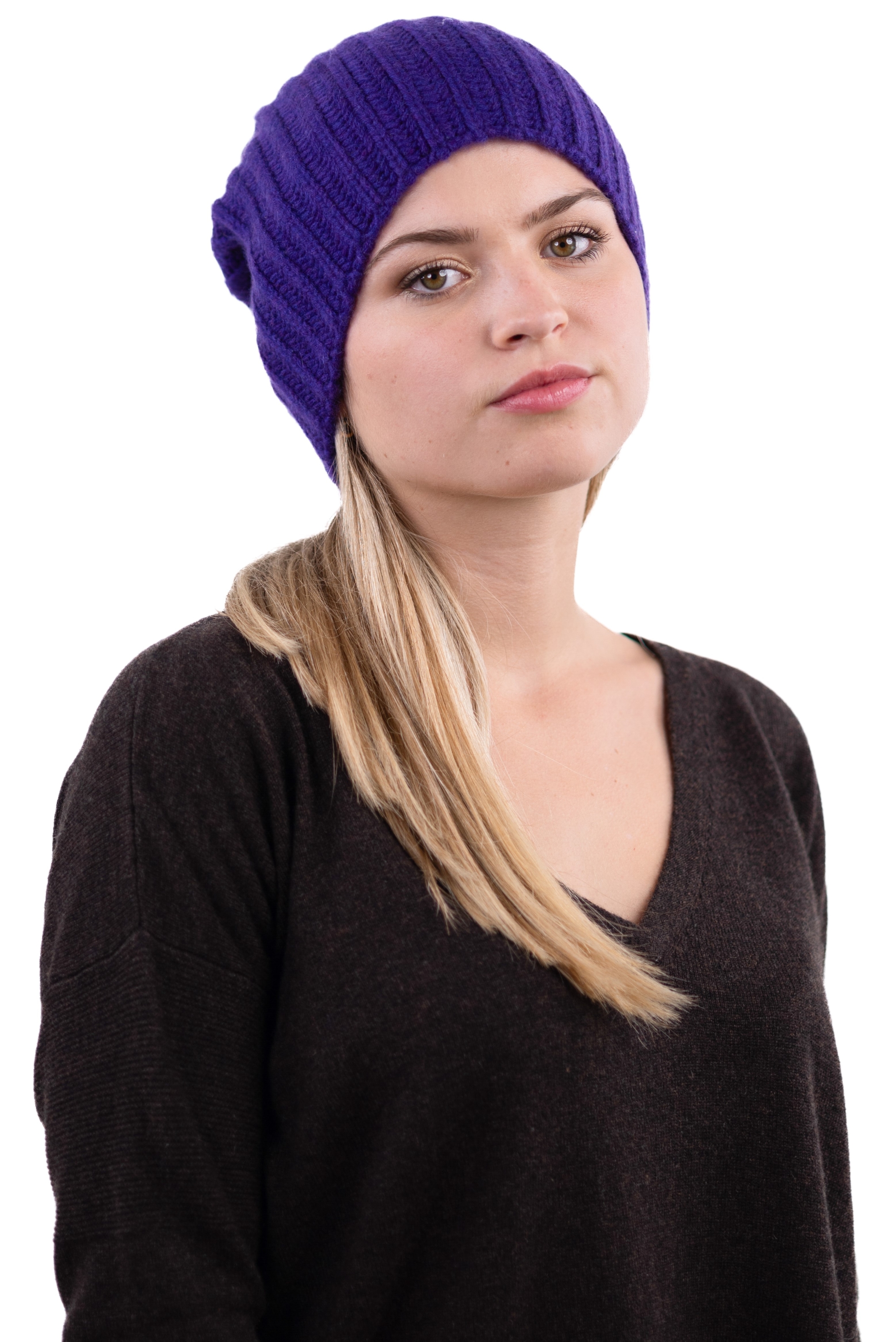 Cachemire accessoires bonnets youpie violet tres vif 26 x 26 cm