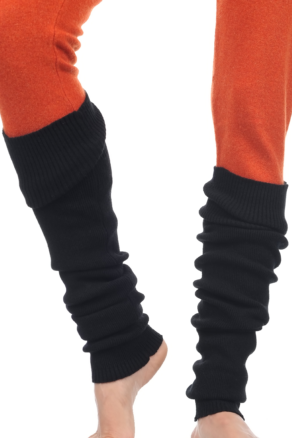 Cachemire accessoires chaussettes edwige noir 60 cm