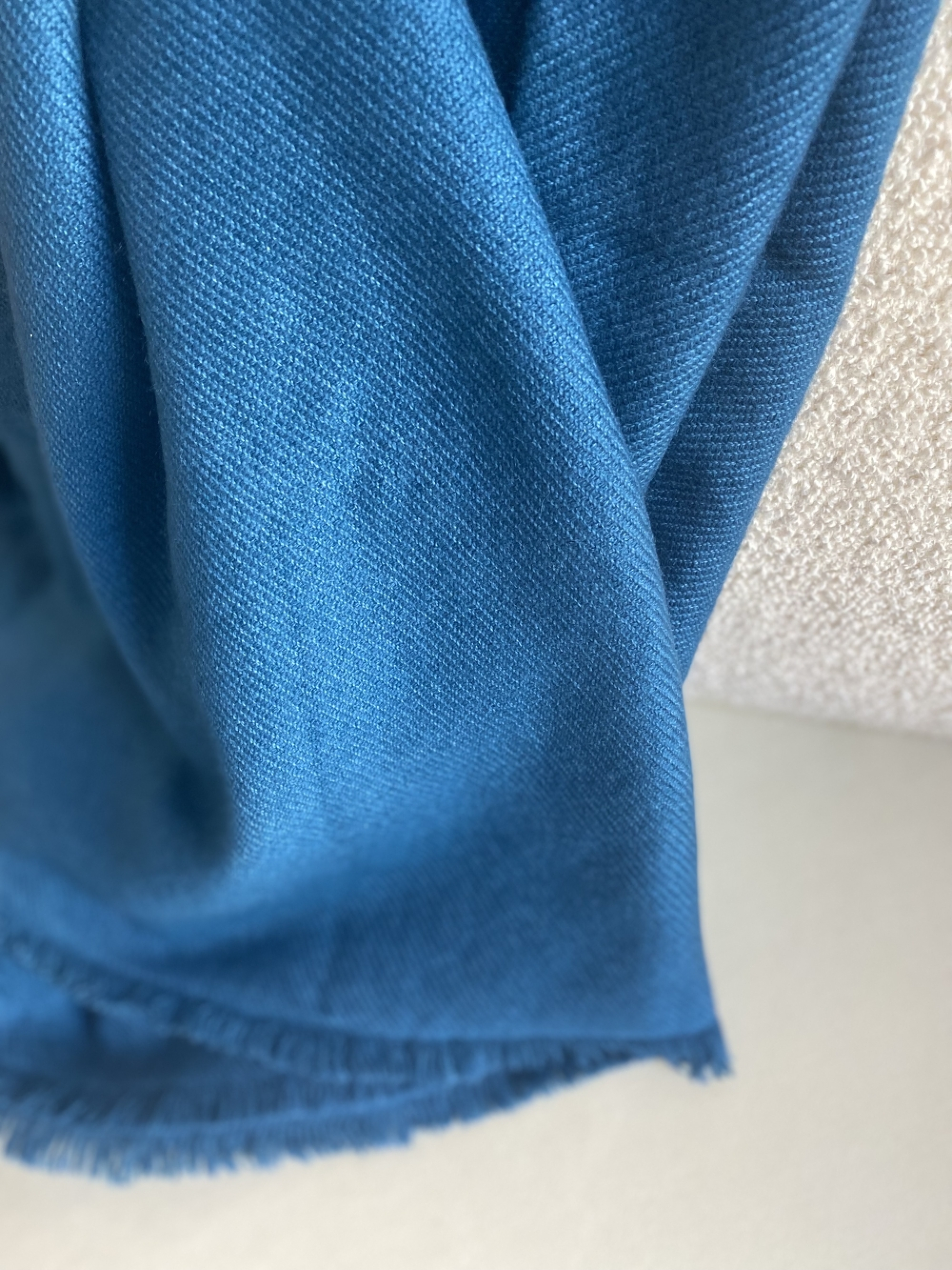 Cachemire accessoires couvertures plaids toodoo plain l 220 x 220 bleu canard 220x220cm