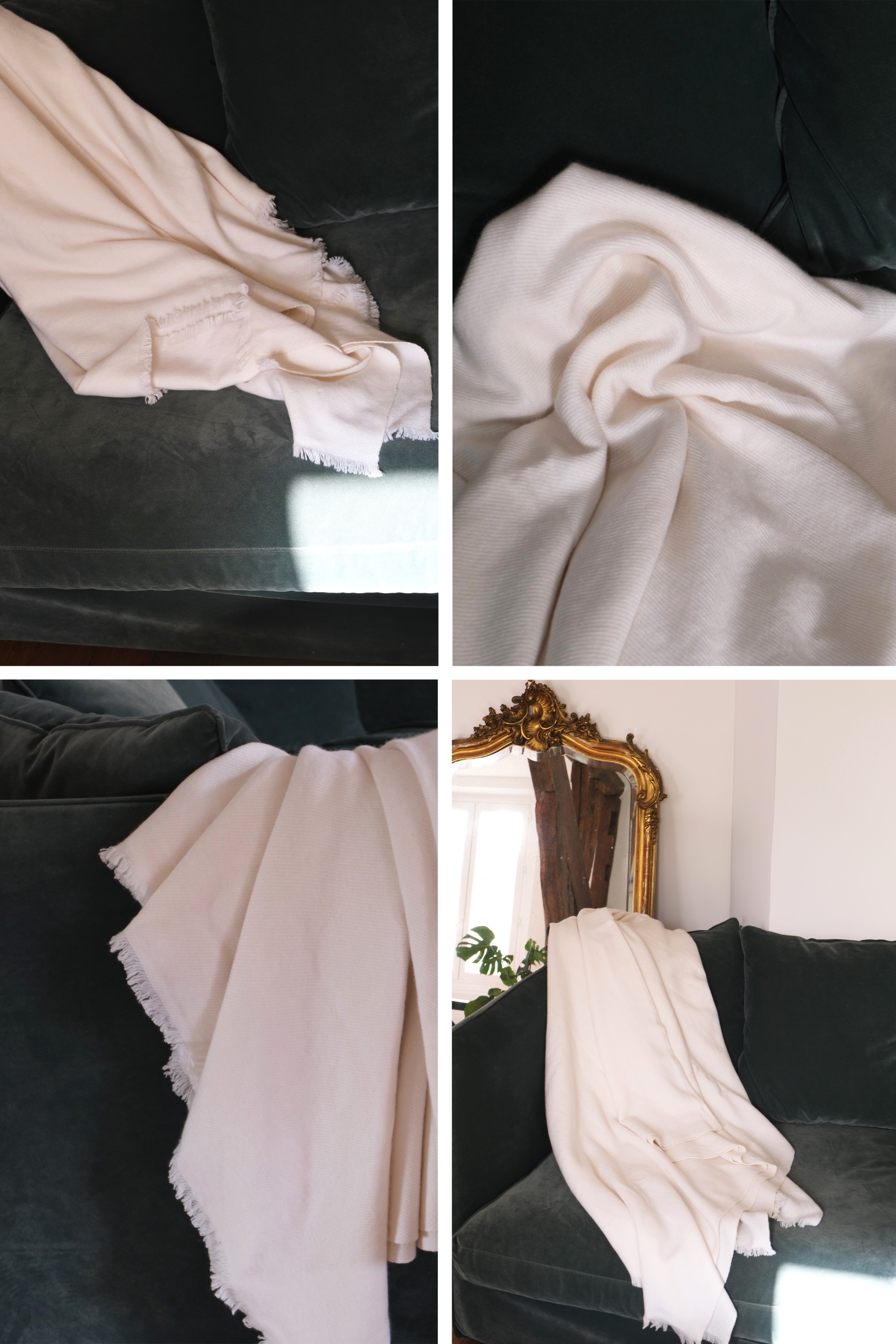 Cachemire accessoires couvertures plaids toodoo plain m 180 x 220 milk 180 x 220 cm