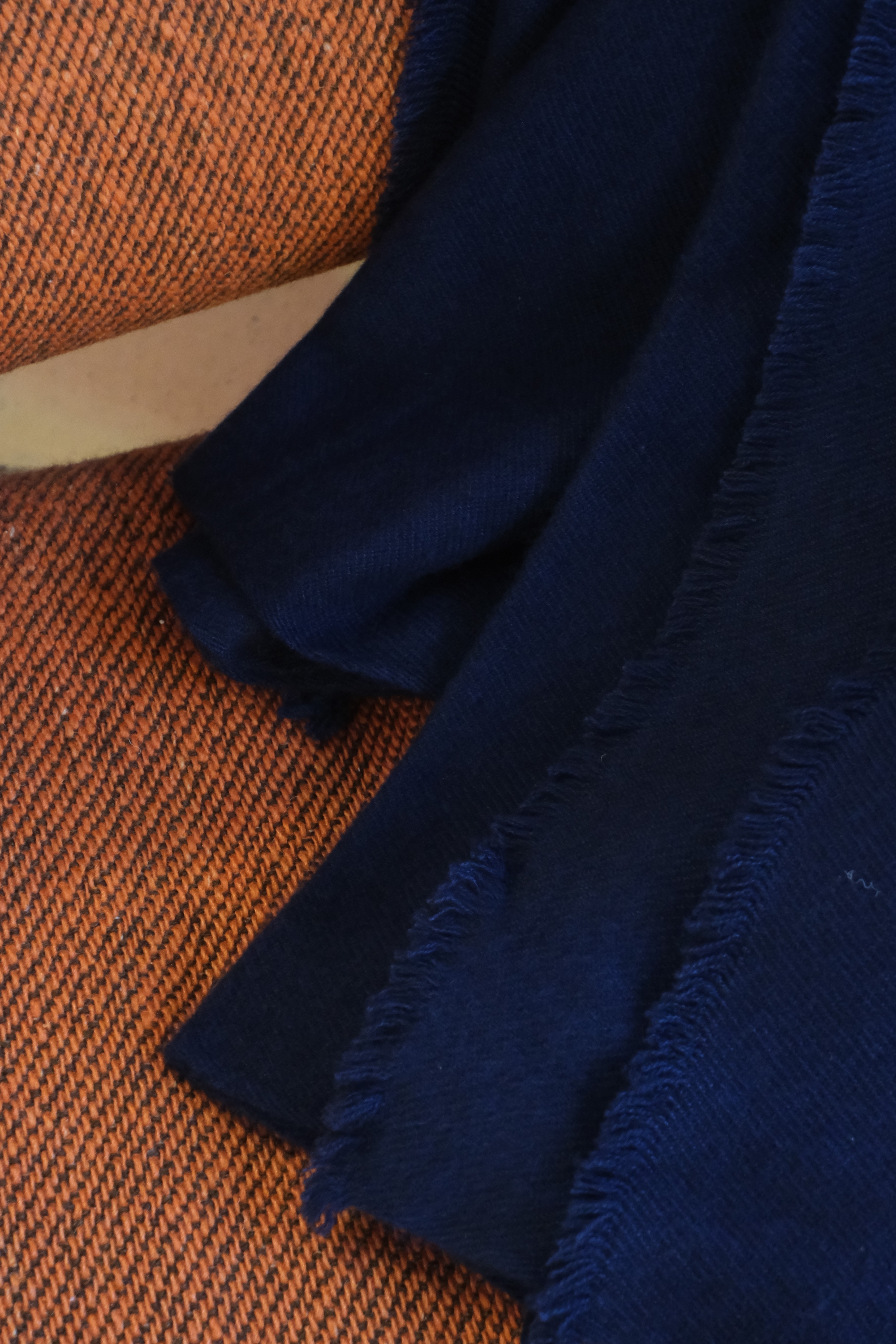 Cachemire accessoires couvertures plaids toodoo plain xl 240 x 260 bleu marine 240 x 260 cm