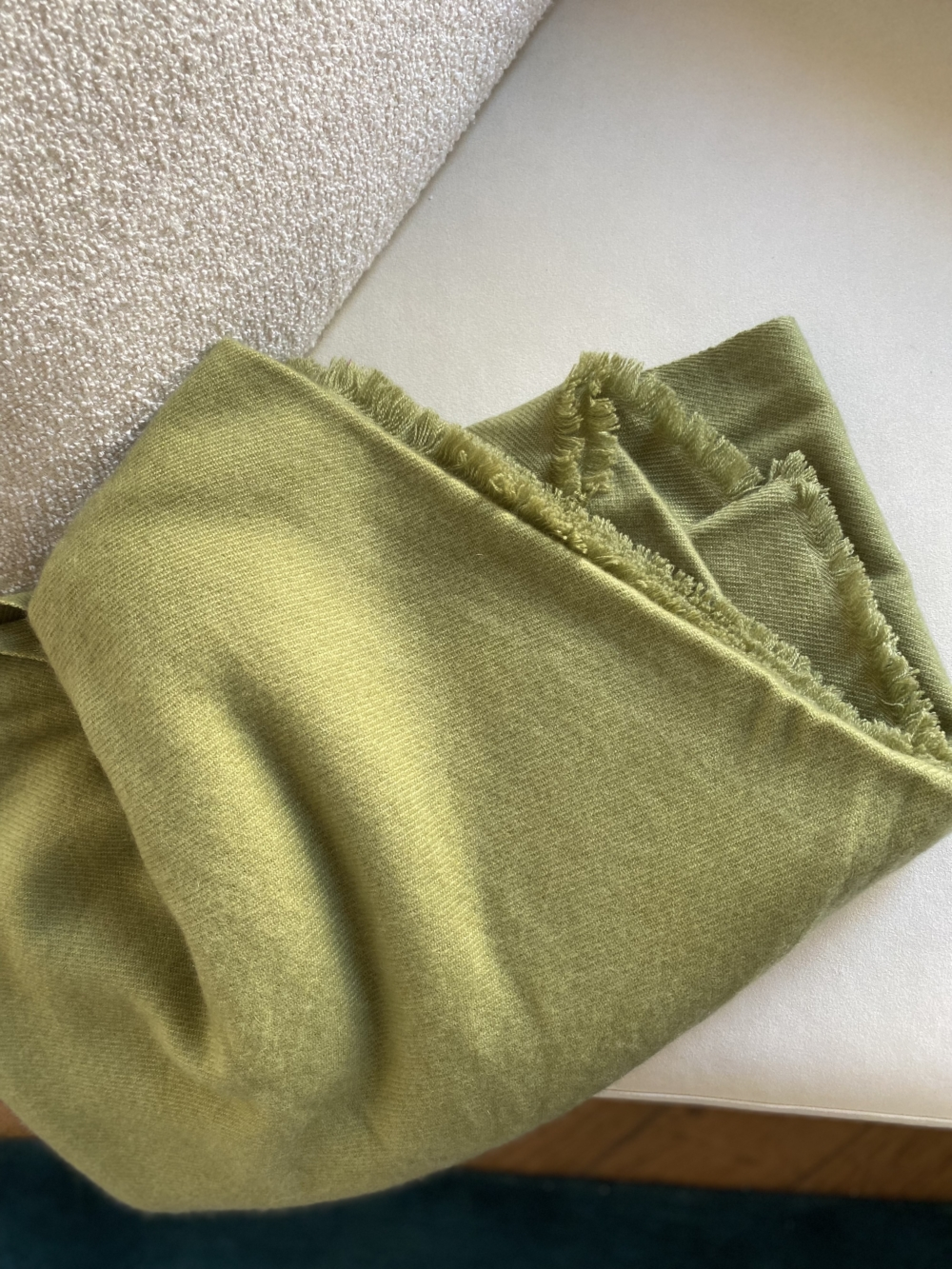Cachemire accessoires couvertures plaids toodoo plain xl 240 x 260 vert jungle 240 x 260 cm