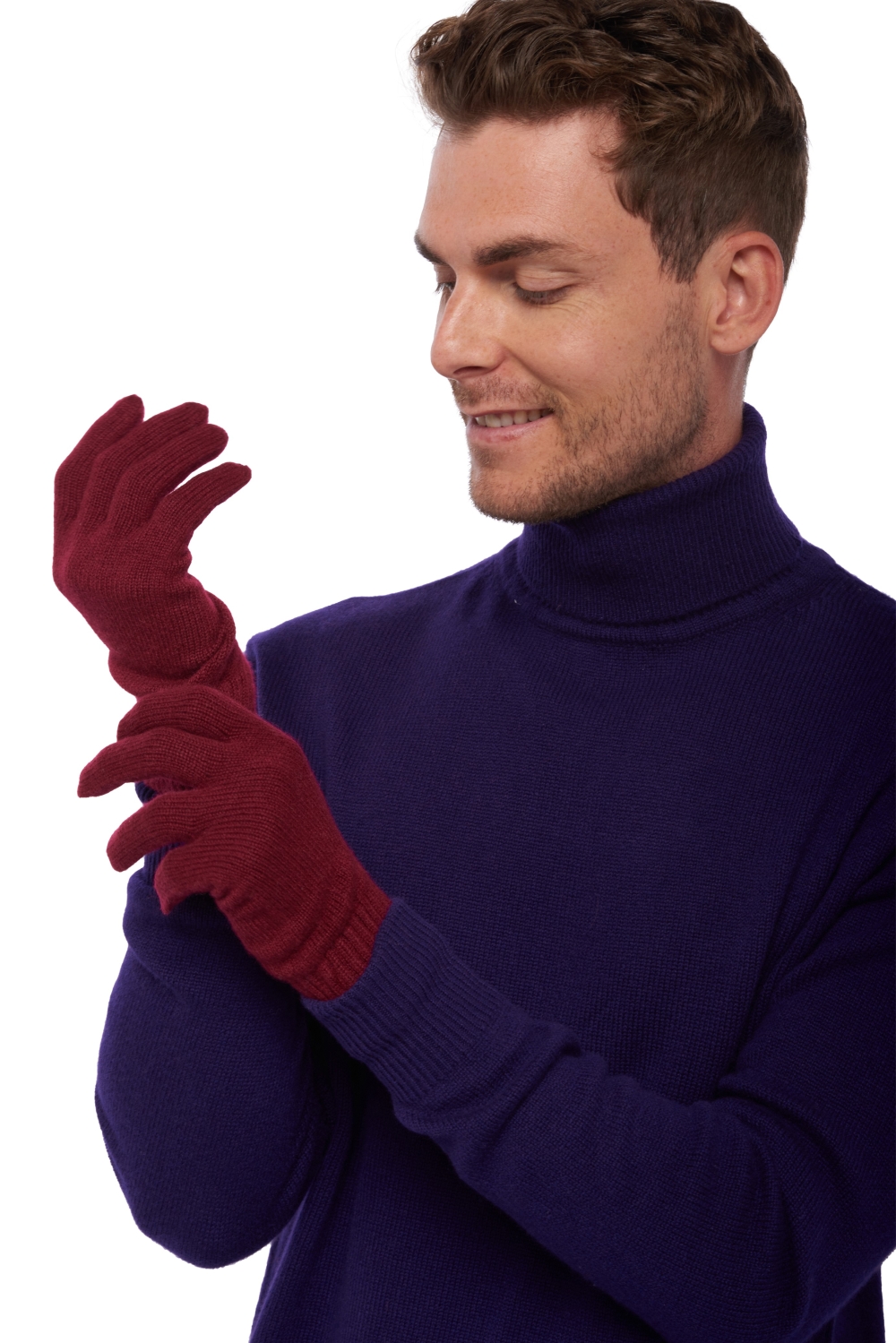 Cachemire accessoires gants manous bordeaux 27 x 14 cm