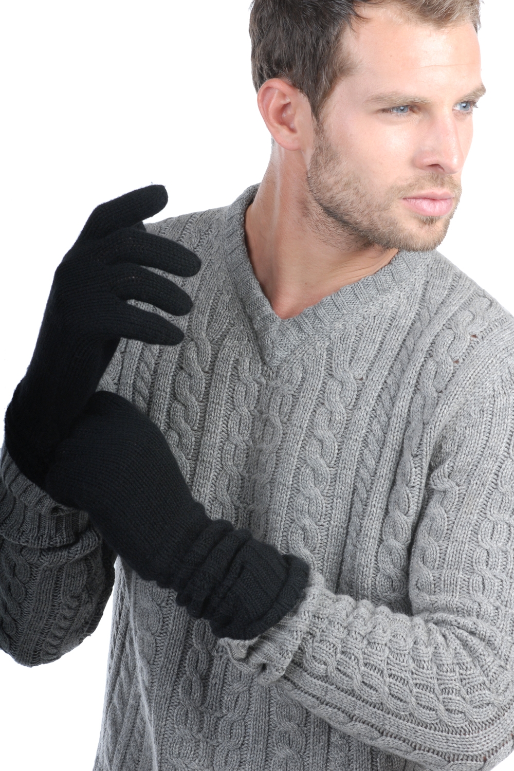 Cachemire accessoires gants tadom noir 44 x 16 cm