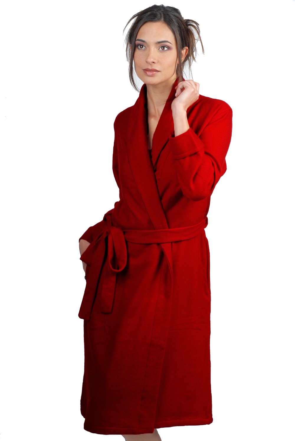 Cachemire accessoires homewear mylady rouge profond t1