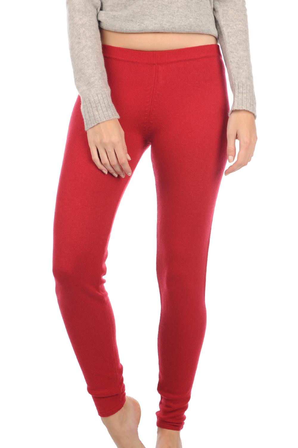 Cachemire pantalon legging femme xelina rouge velours xl