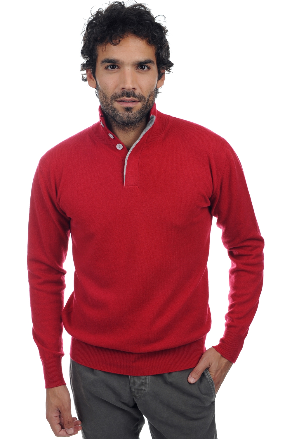 Cachemire polo camionneur homme gauvain rouge velours flanelle chine xs