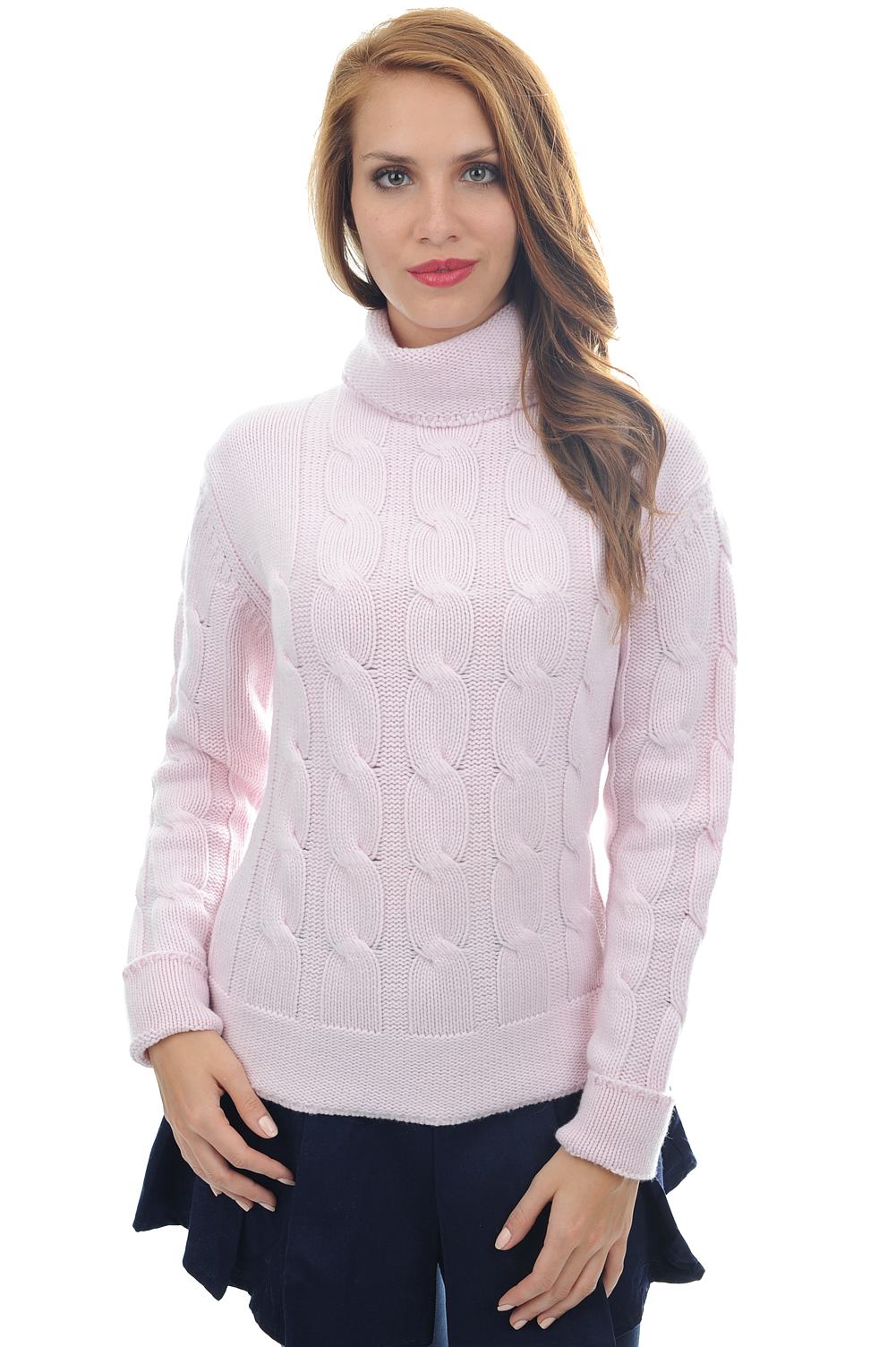 Cachemire pull femme blanche rose pale xl