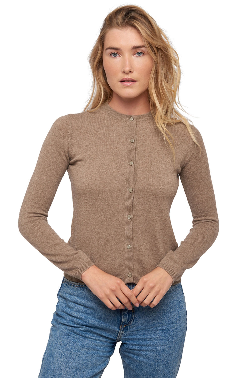 Cachemire pull femme chloe natural brown l