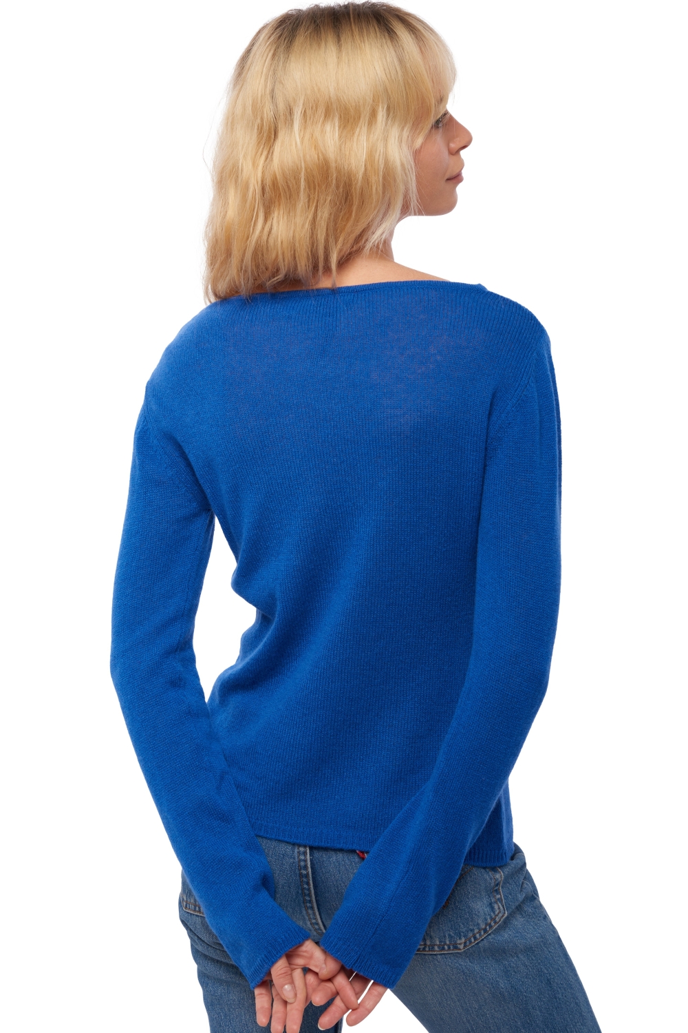 Cachemire pull femme col rond caleen bleu lapis xs
