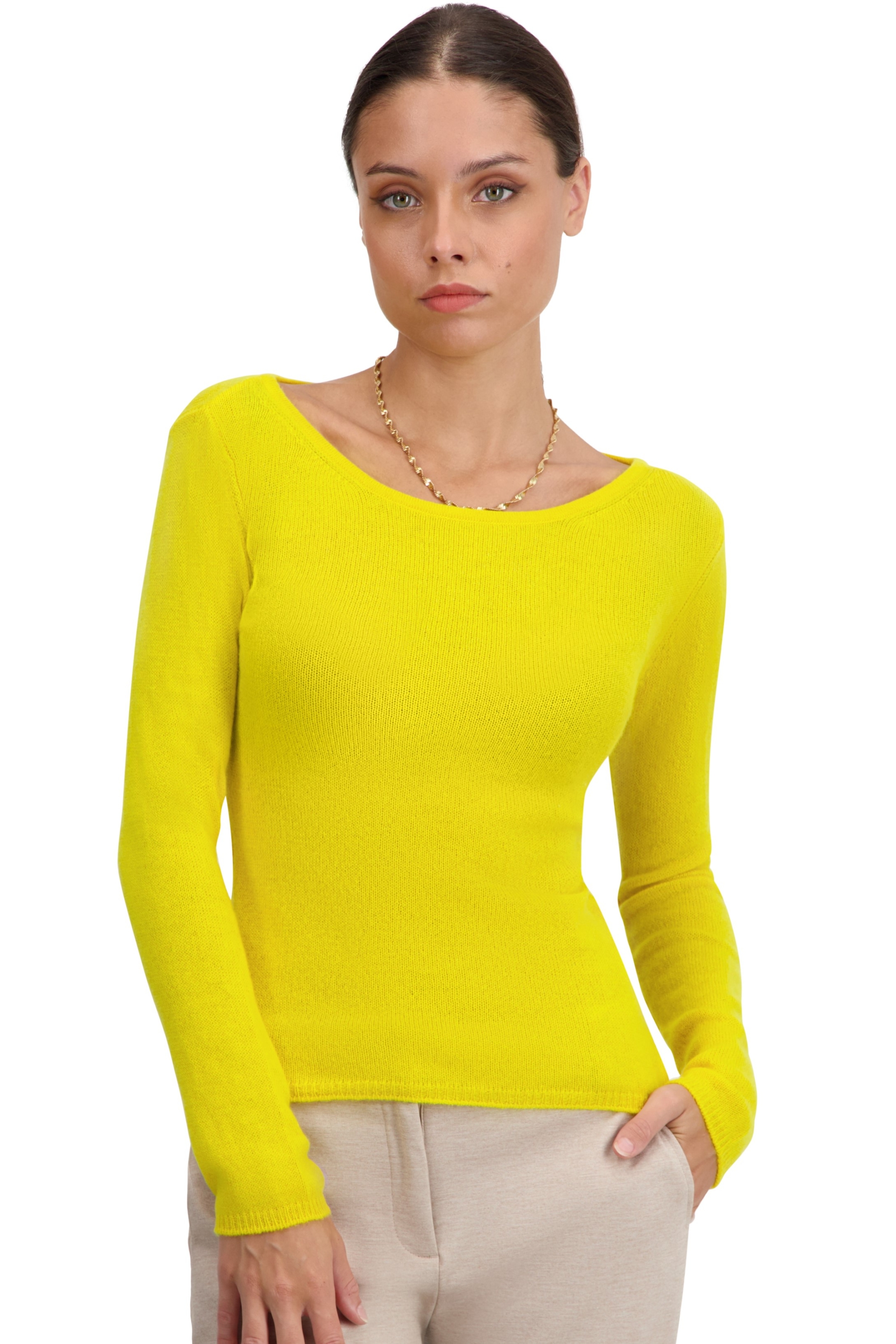 Cachemire pull femme col rond caleen tournesol 2xl