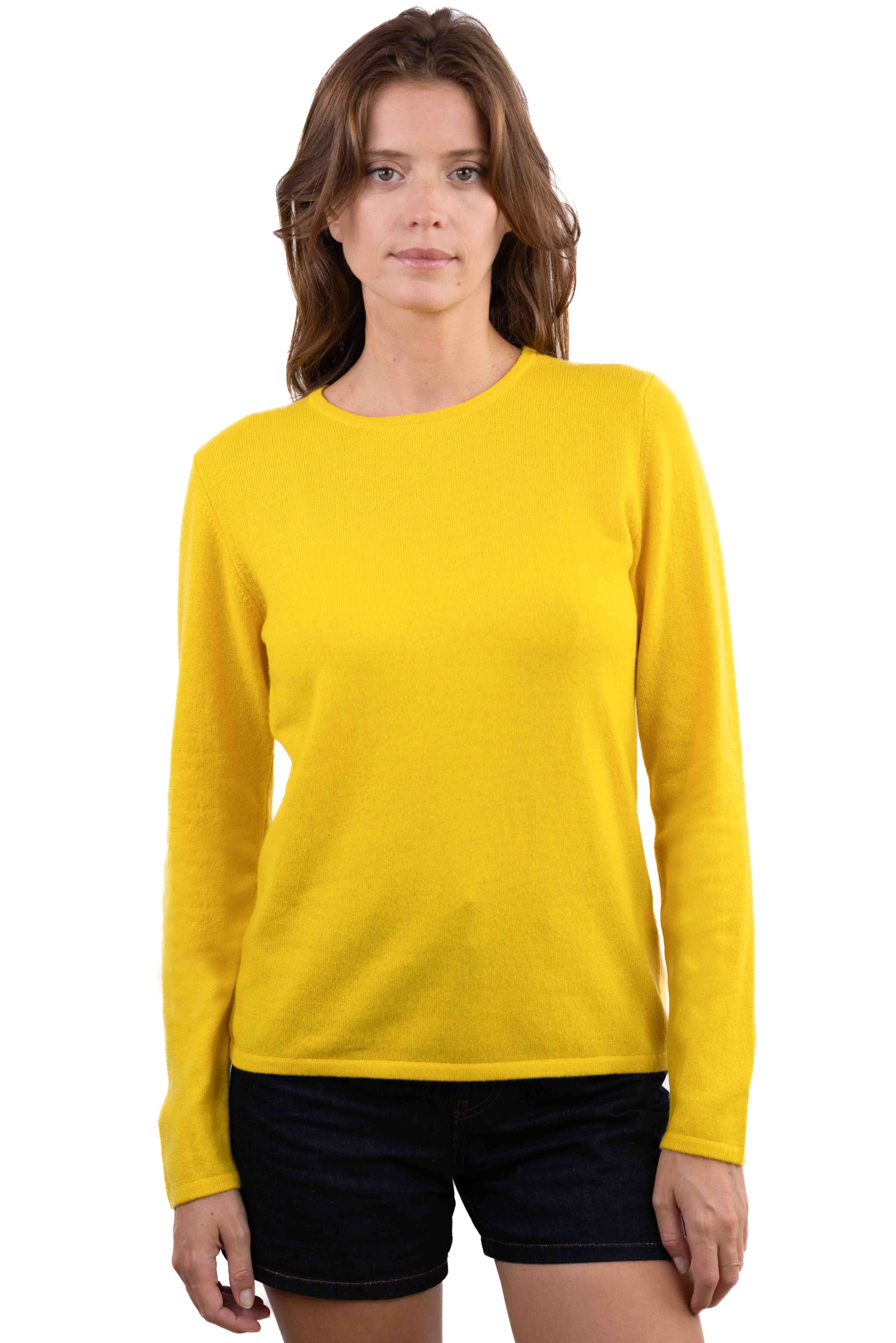 Cachemire pull femme col rond line tournesol xs