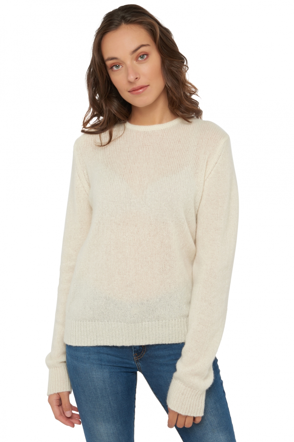 Cachemire pull femme col rond rhapsodie ivory m