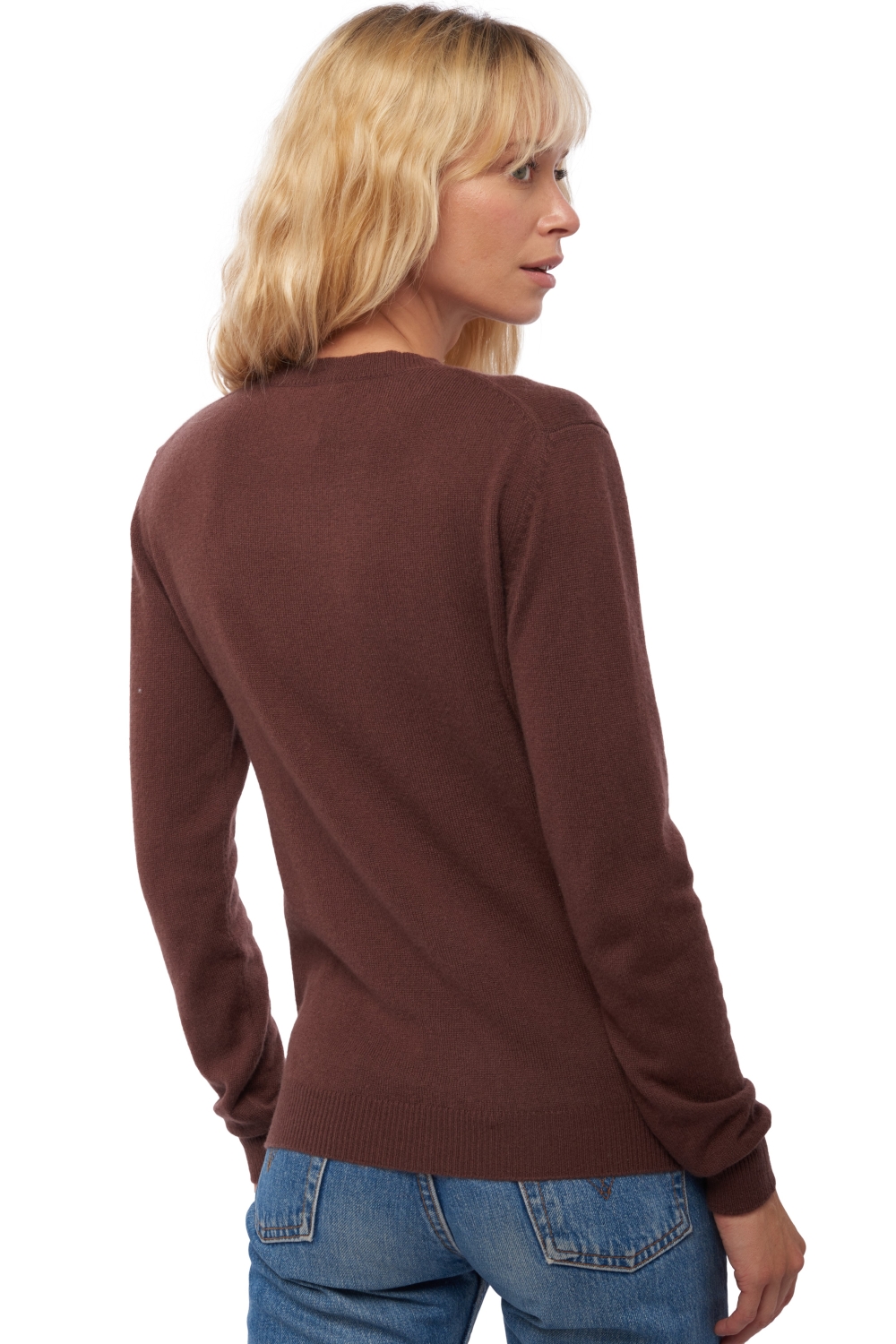 Cachemire pull femme col rond thalia chocobrown xs