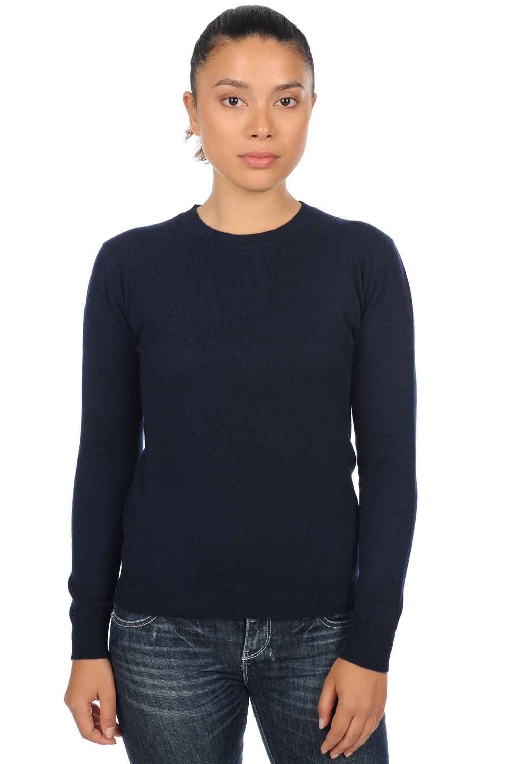 Cachemire pull femme col rond thalia first marine fonce l