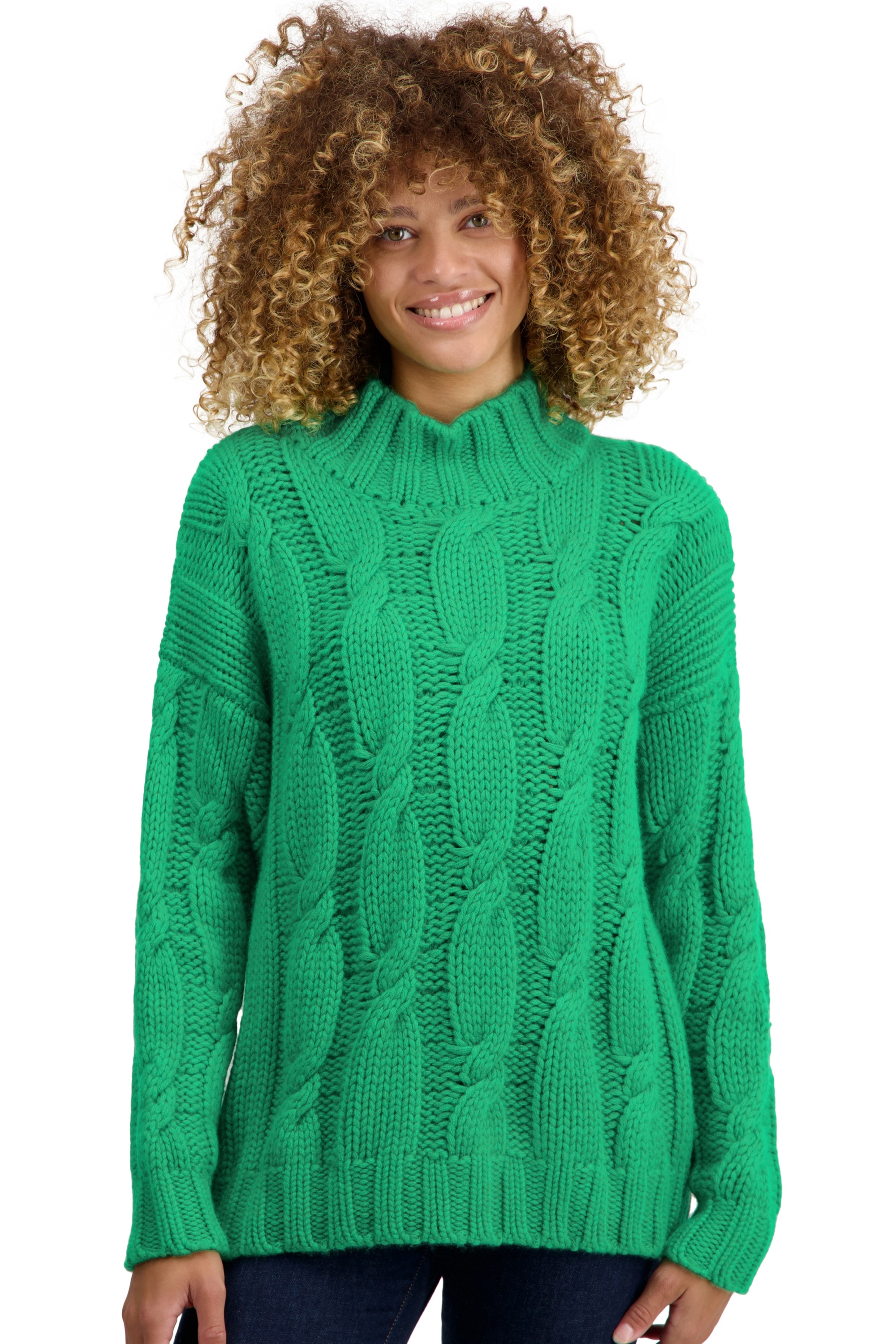 Cachemire pull femme col roule twiggy new green 3xl