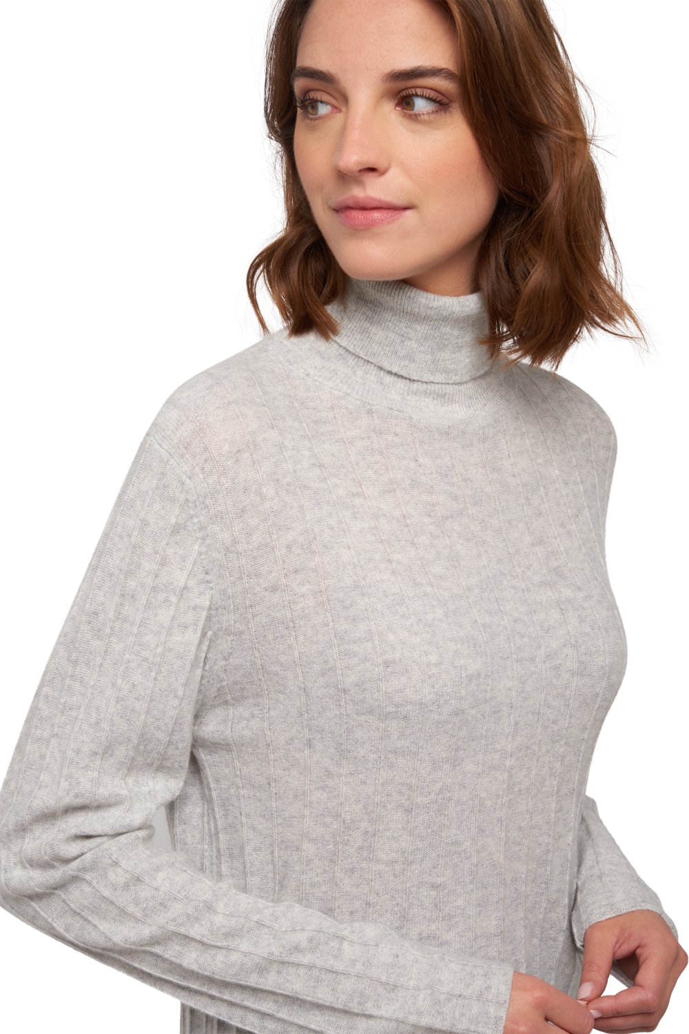 Cachemire pull femme col roule wako flanelle chine s