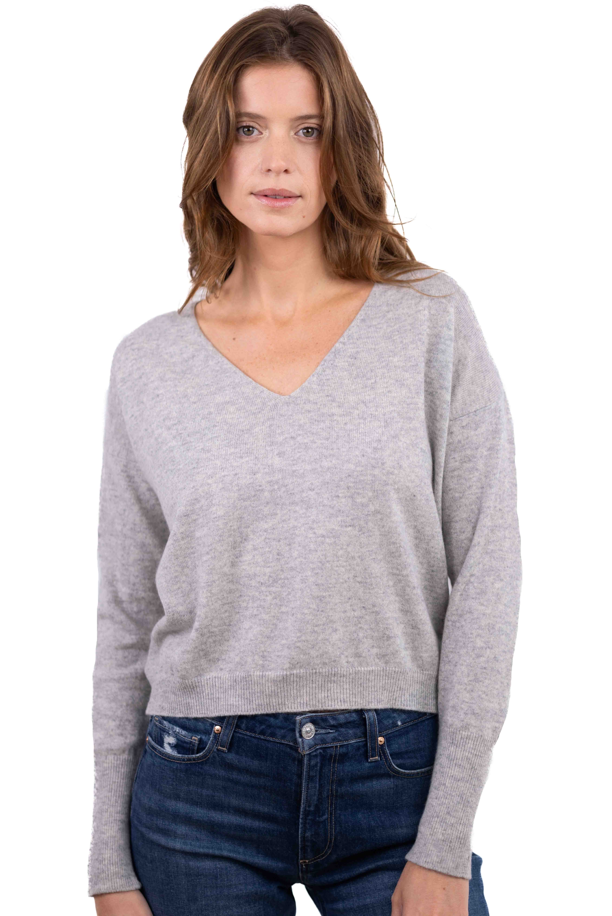 Cachemire pull femme col v urcy flanelle chine s