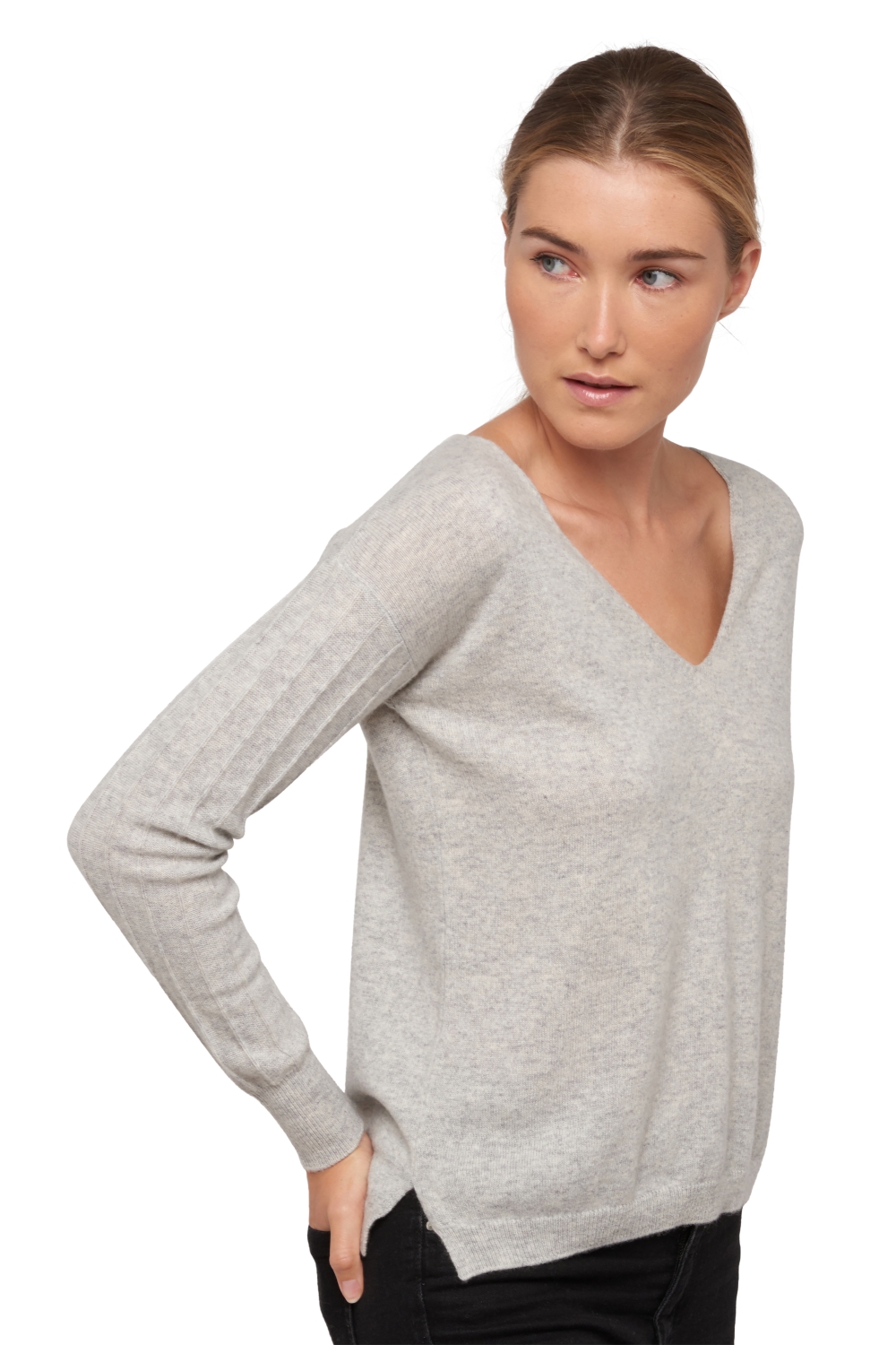 Cachemire pull femme col v winee flanelle chine s