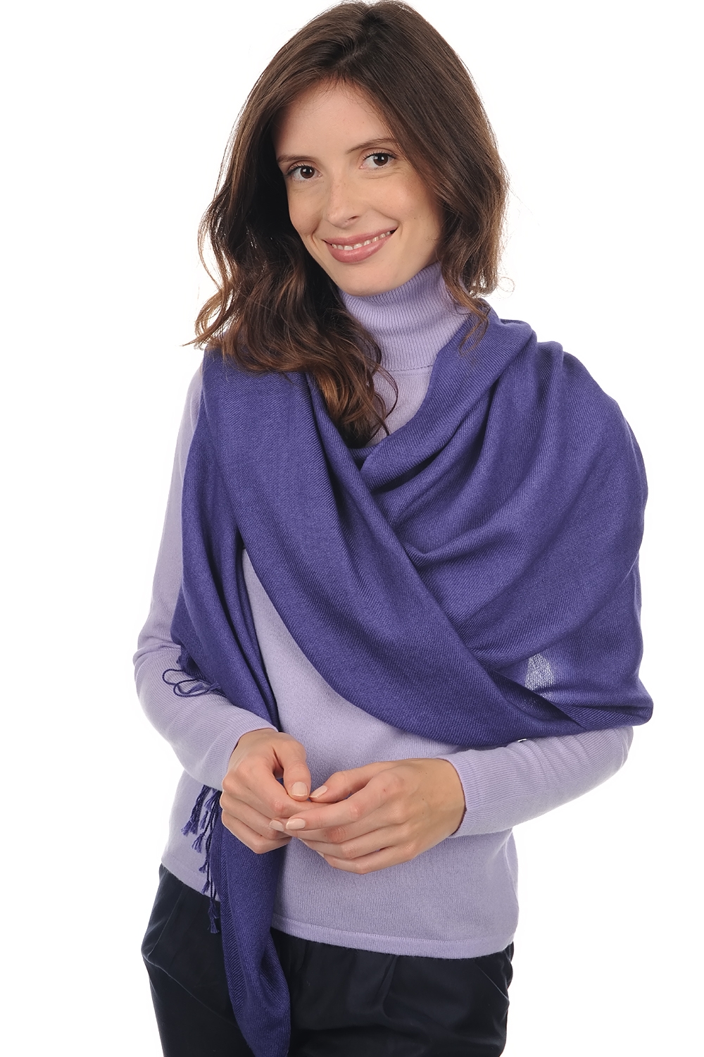 Cachemire pull femme diamant violet bleute 204 cm x 92 cm