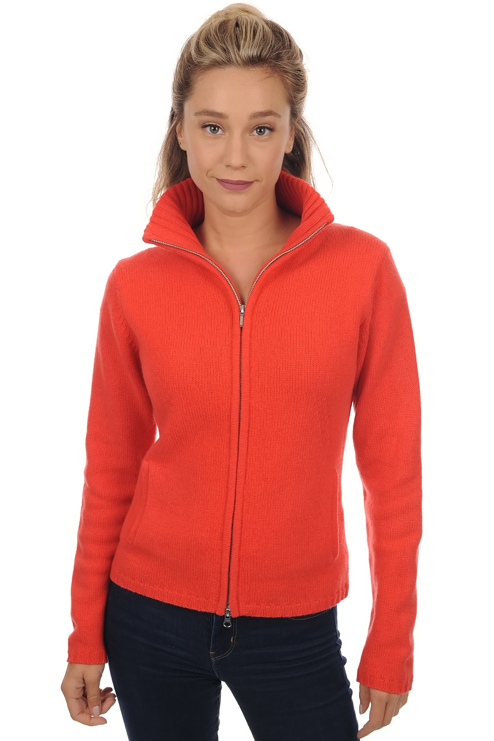 Cachemire pull femme elodie corail lumineux xs