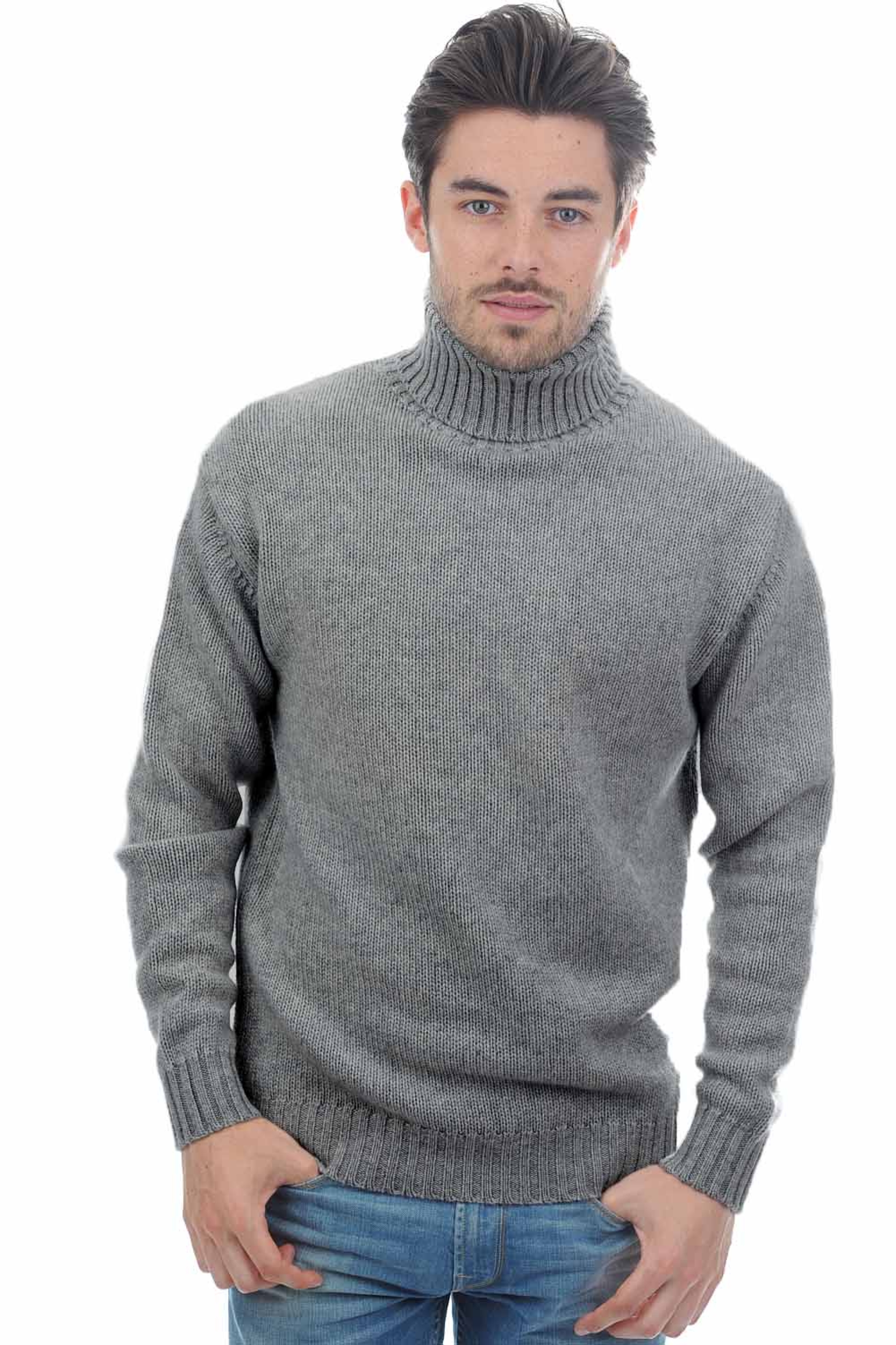 Cachemire pull homme achille gris chine xs