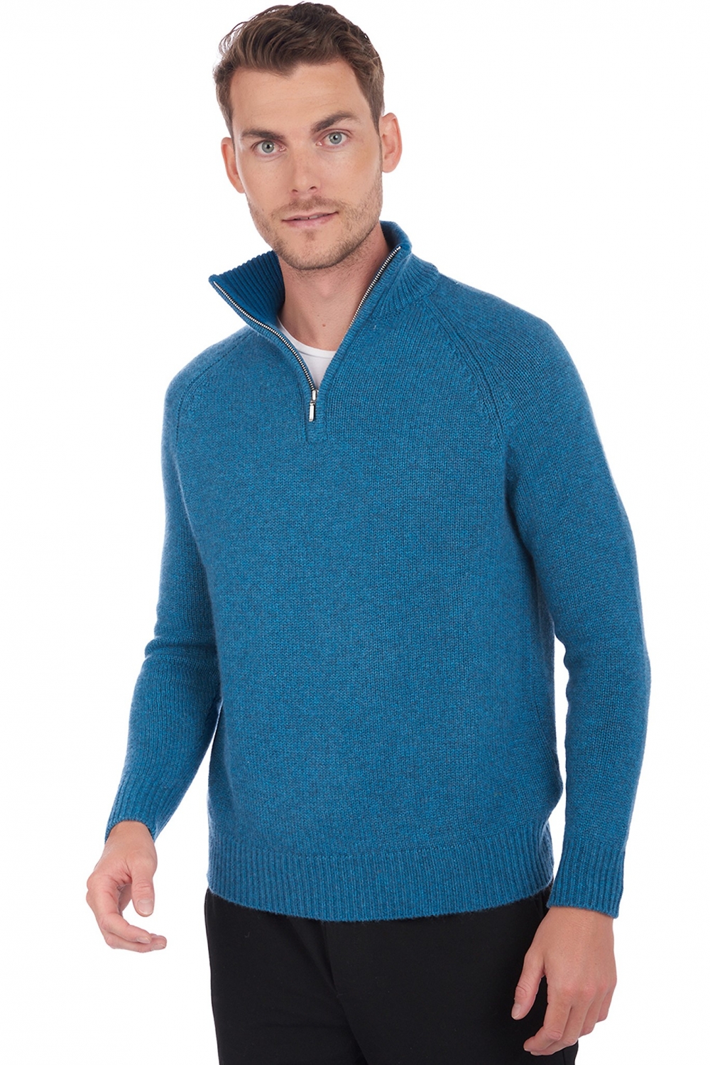 Cachemire pull homme angers manor blue bleu canard 3xl