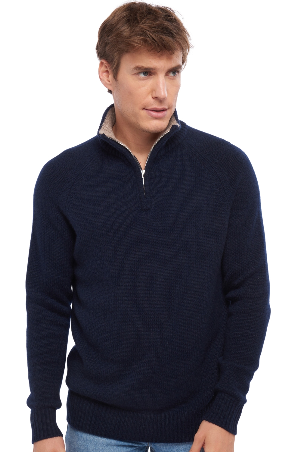 Cachemire pull homme angers marine fonce toast 2xl