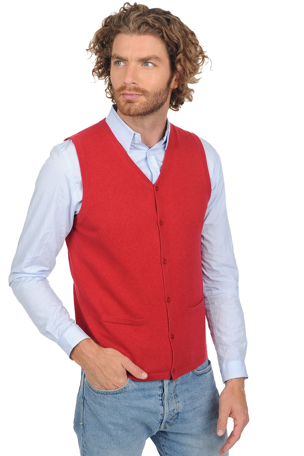 Cachemire pull homme basile rouge velours l