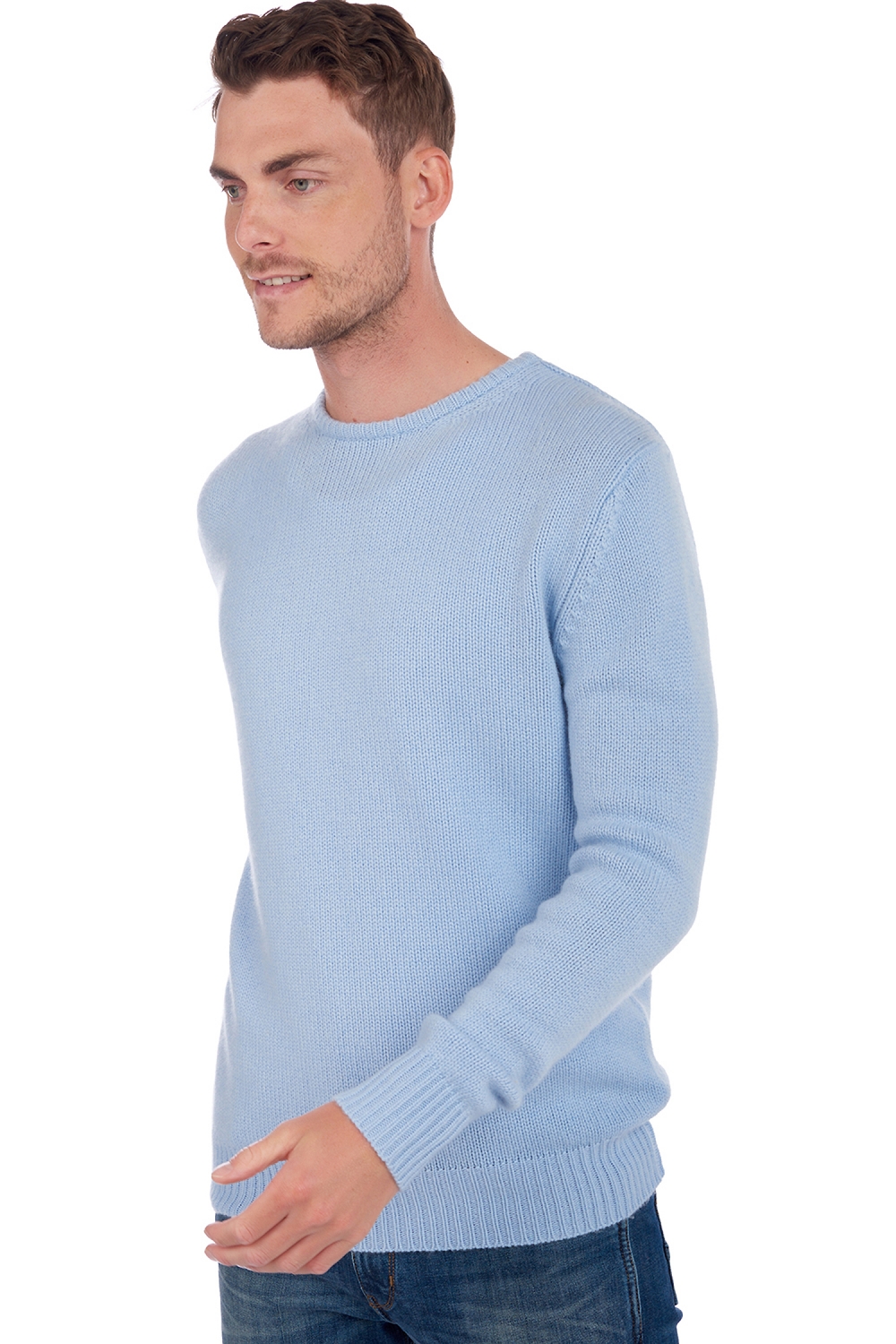 Cachemire pull homme col rond bilal ciel xl