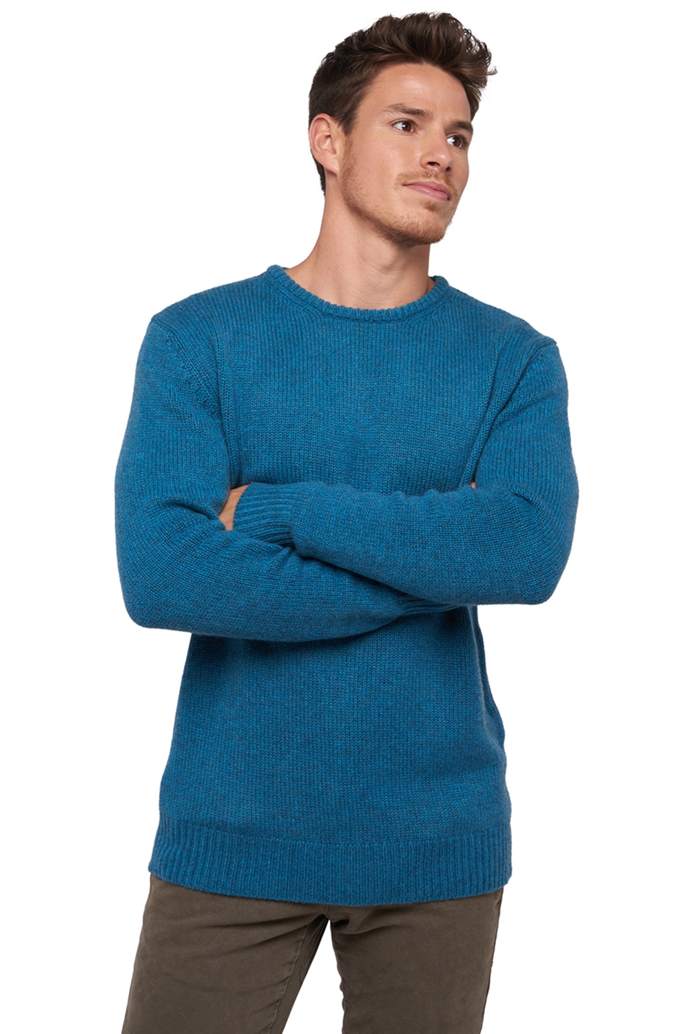 Cachemire pull homme col rond bilal manor blue xs