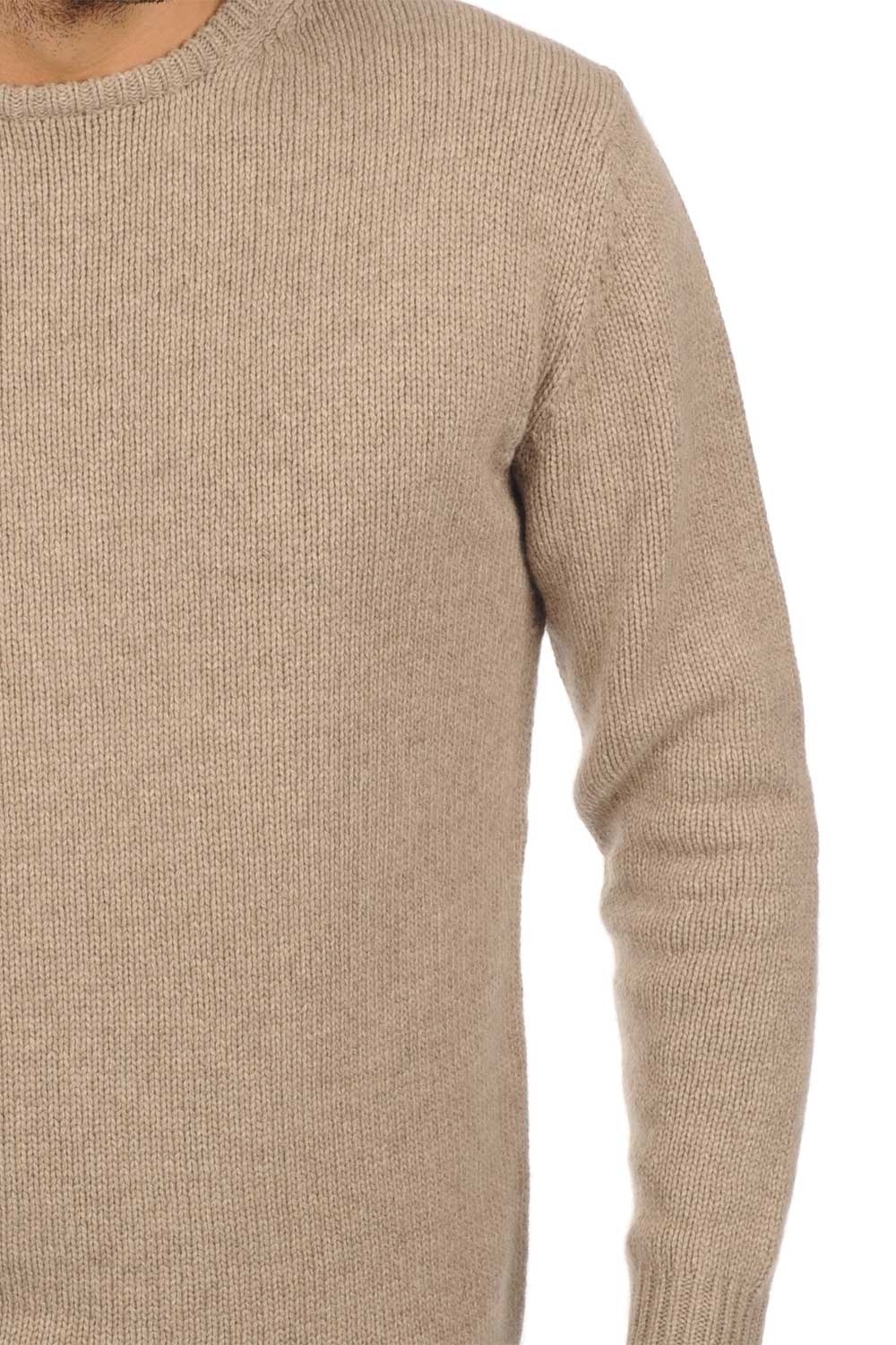 Cachemire pull homme col rond bilal natural brown l