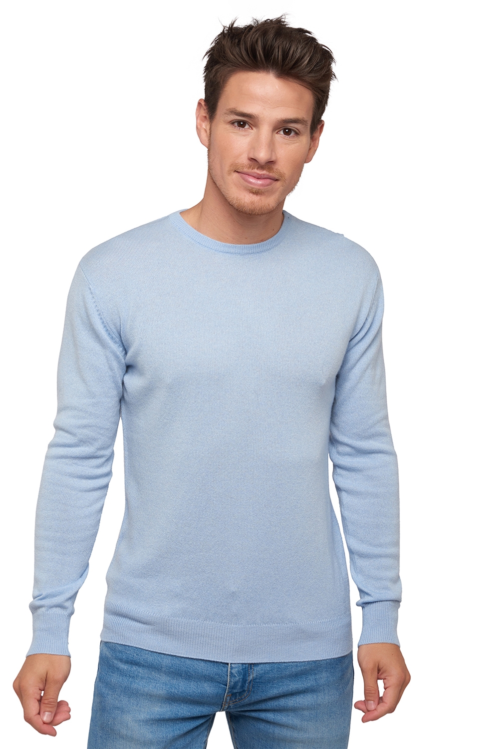 Cachemire pull homme col rond keaton ciel s