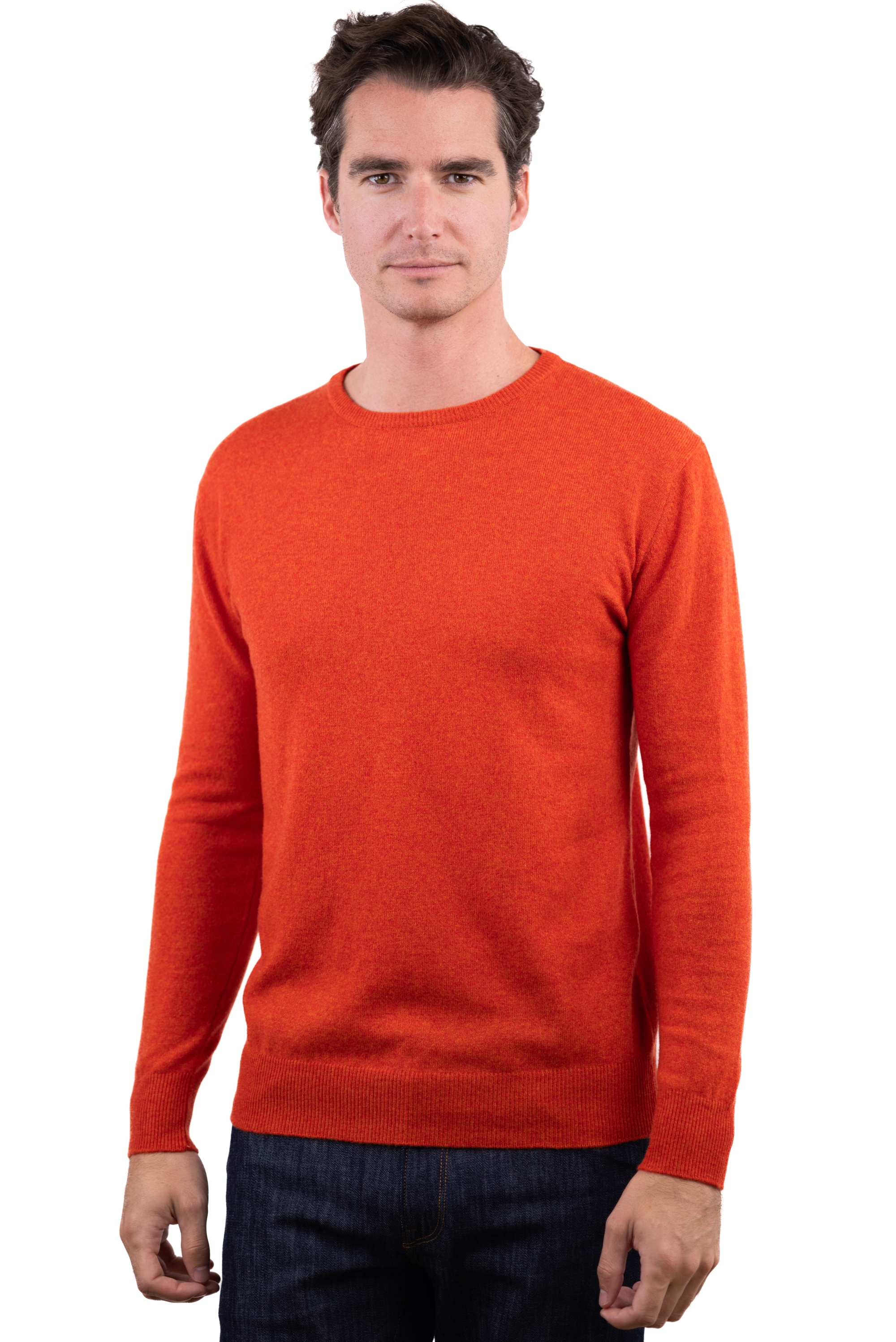 Cachemire pull homme col rond keaton paprika l