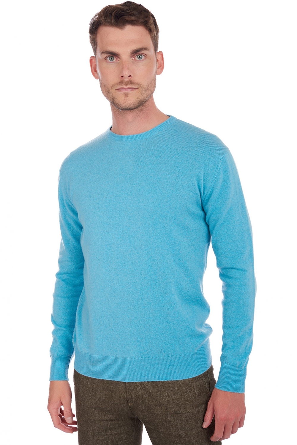 Cachemire pull homme col rond keaton tourmaline 2xl