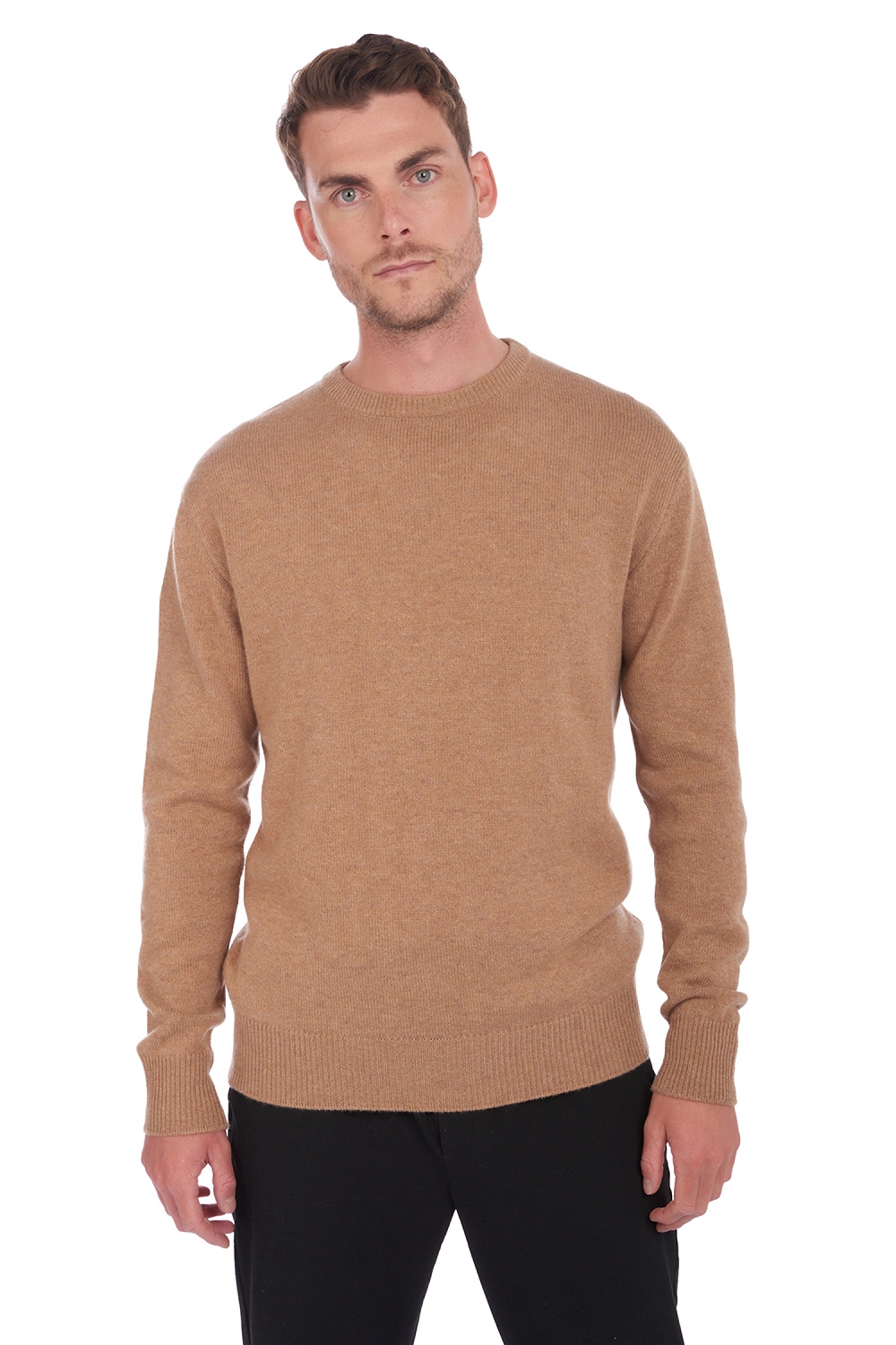 Cachemire pull homme col rond nestor 4f camel chine m
