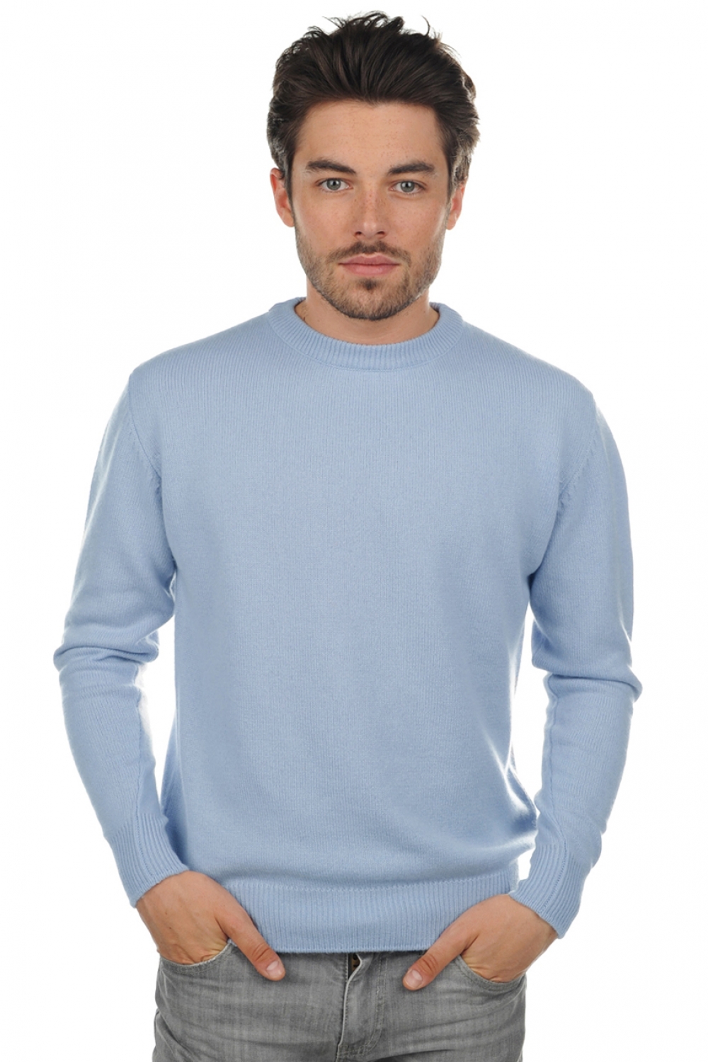 Cachemire pull homme col rond nestor 4f ciel 3xl