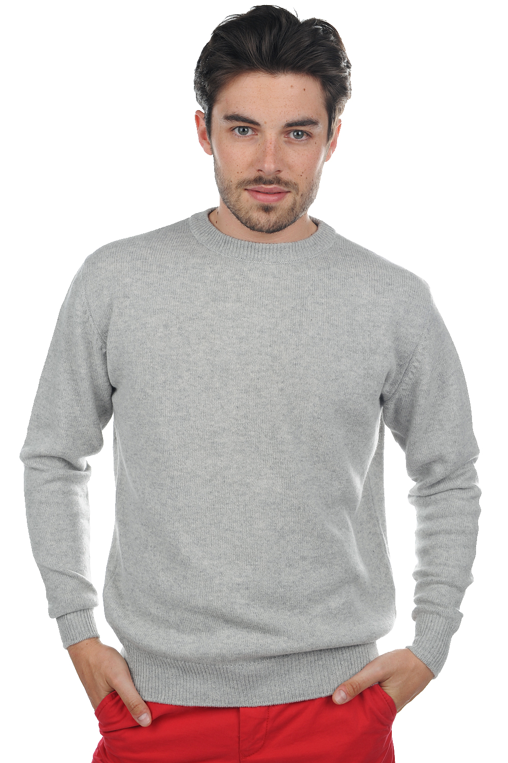 Cachemire pull homme col rond nestor 4f flanelle chine 3xl
