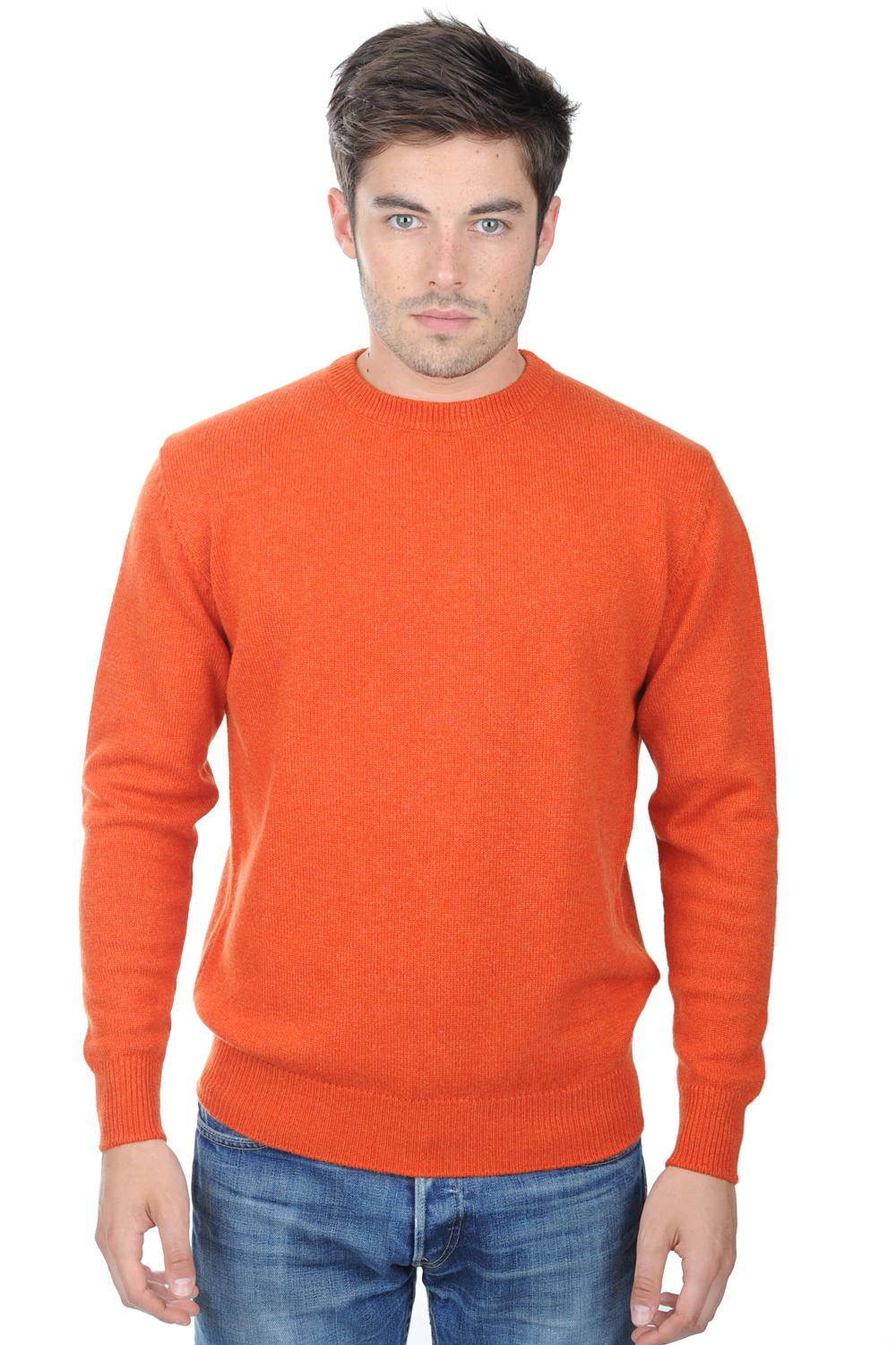 Cachemire pull homme col rond nestor 4f paprika m