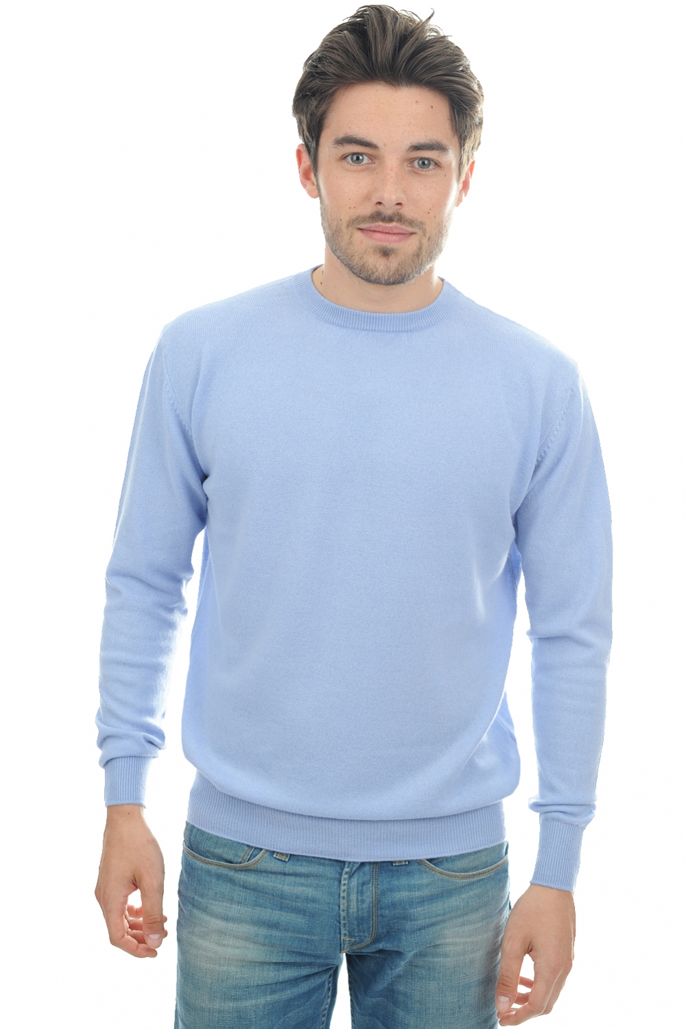 Cachemire pull homme col rond nestor ciel l