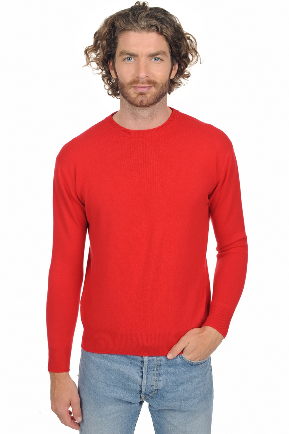 Cachemire pull homme col rond nestor premium rouge 2xl