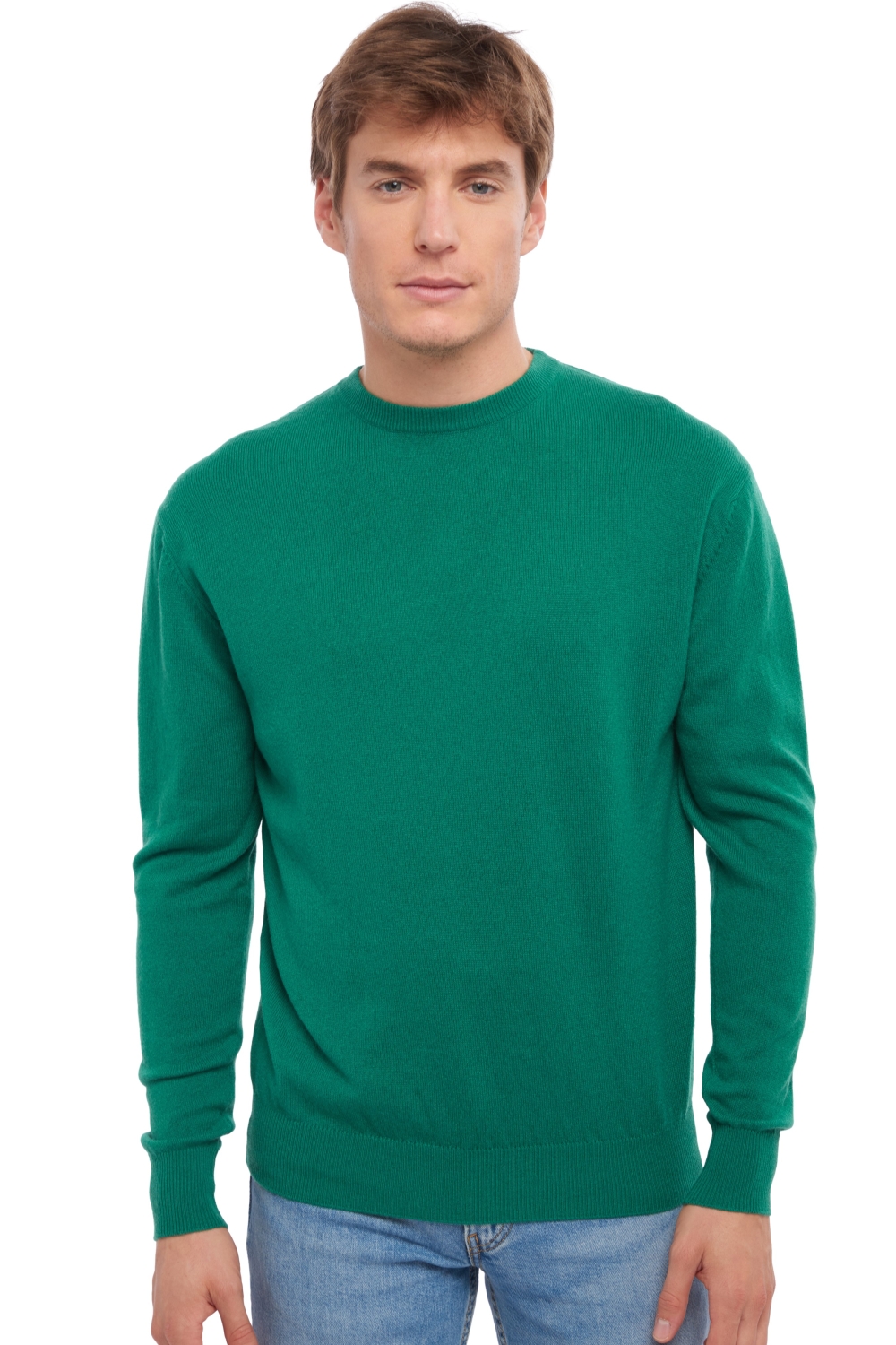 Cachemire pull homme col rond nestor vert anglais xs