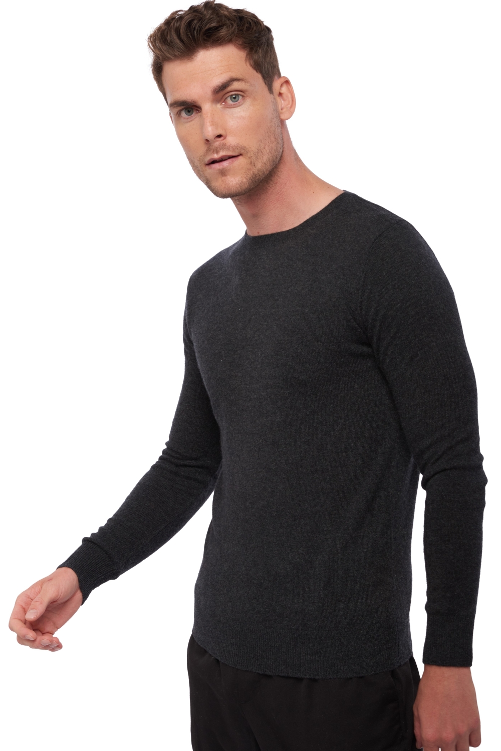 Cachemire pull homme col rond tao first dark grey s