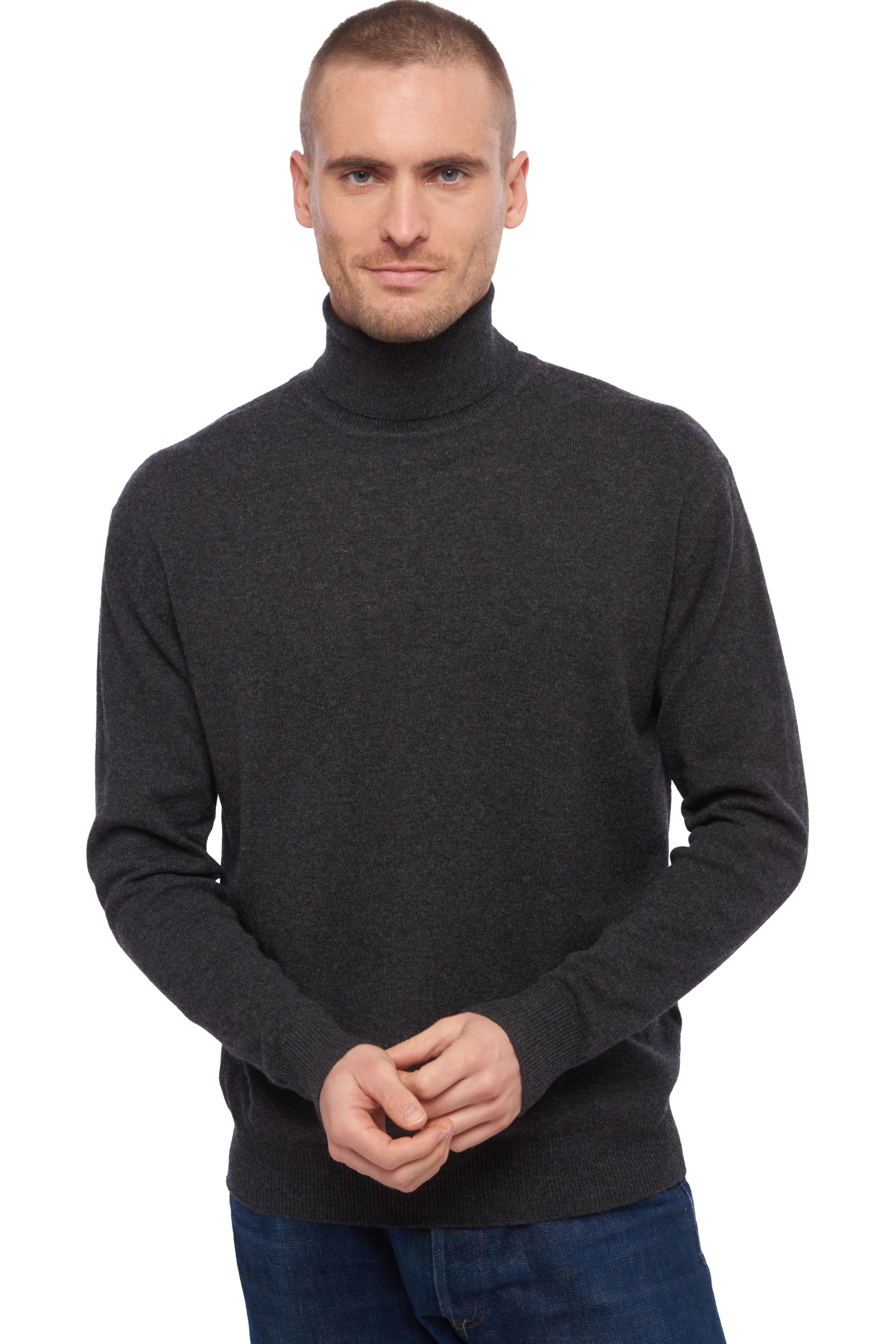 Cachemire pull homme col roule edgar anthracite chine 2xl
