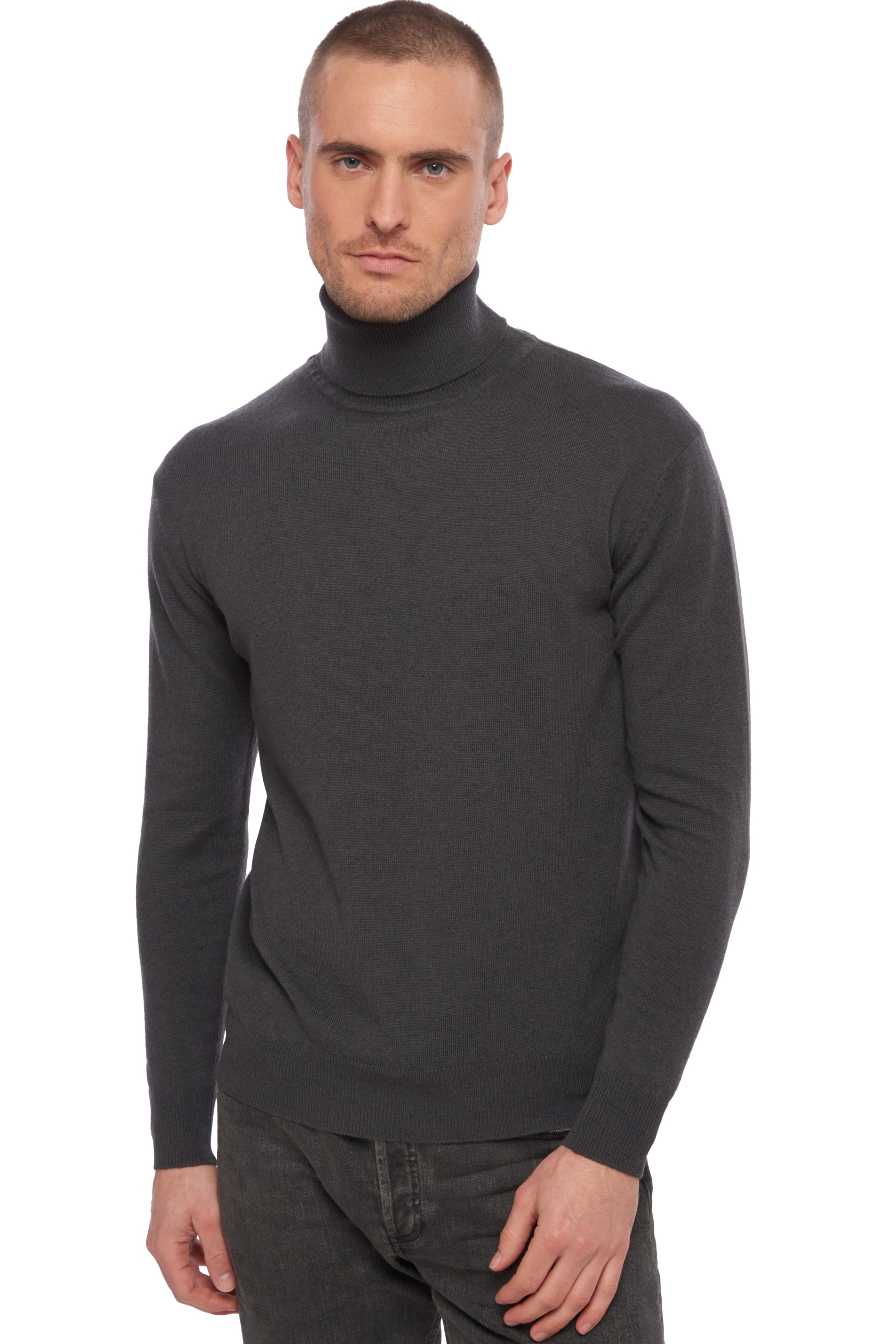 Cachemire pull homme col roule edgar anthracite xs