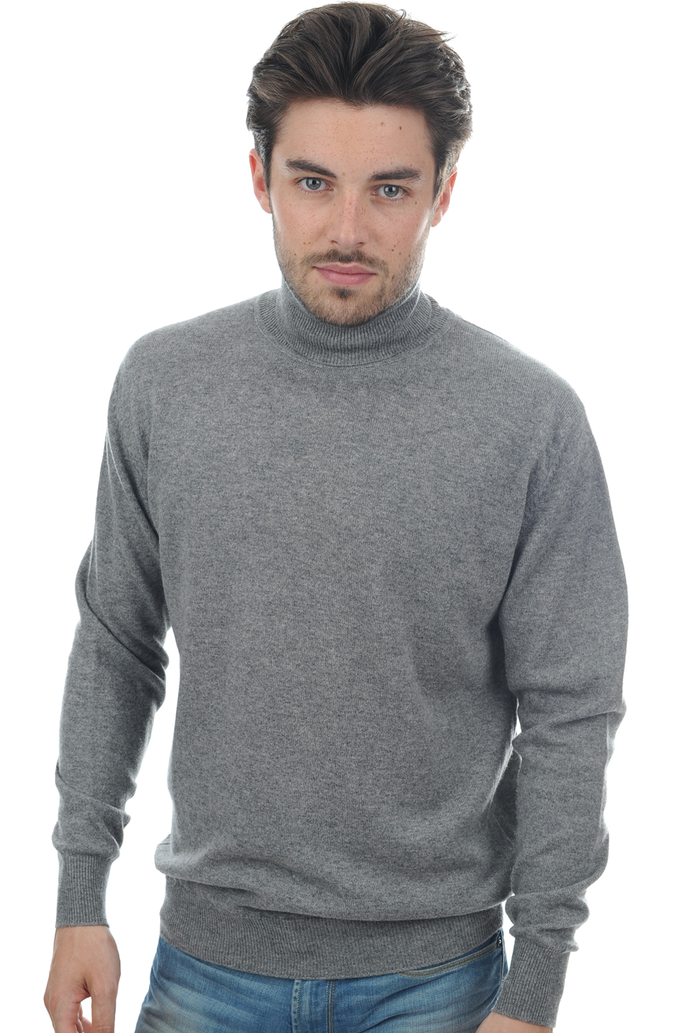 Cachemire pull homme col roule edgar gris chine m