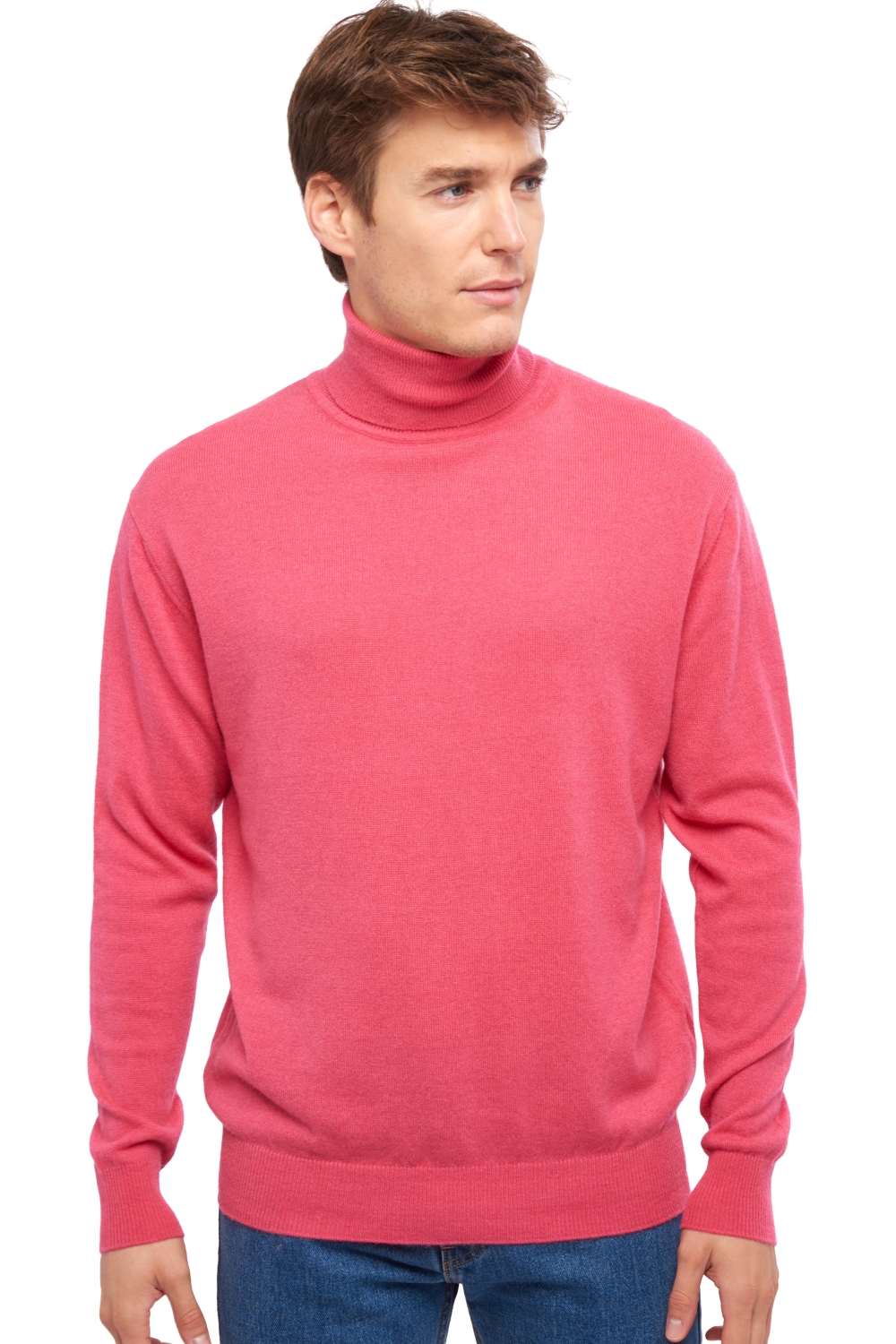 Cachemire pull homme col roule edgar rose shocking 2xl