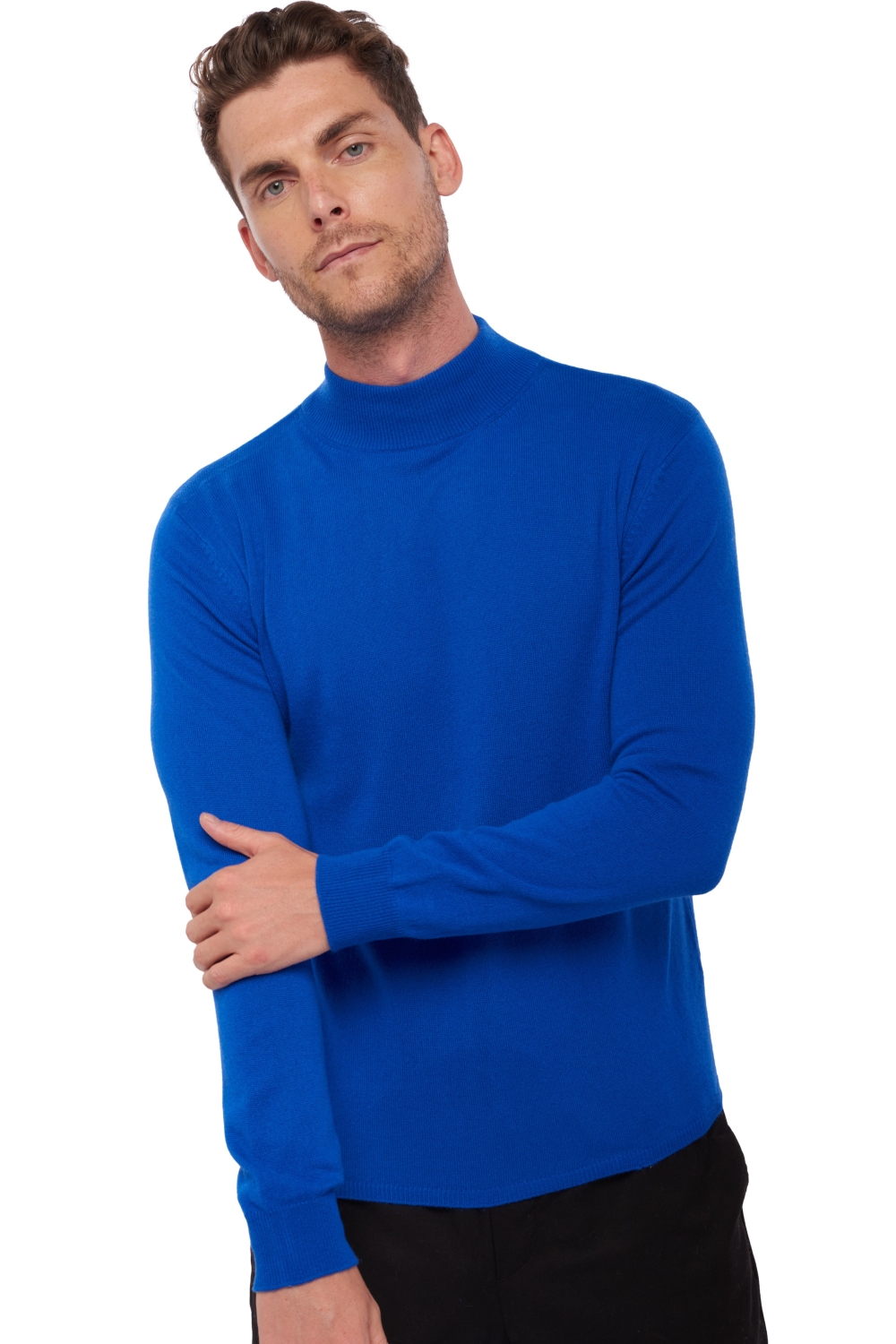 Cachemire pull homme col roule frederic bleu lapis 2xl