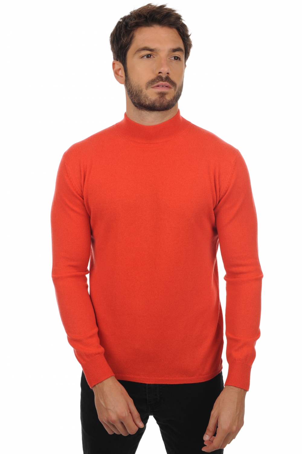 Cachemire pull homme col roule frederic corail lumineux s