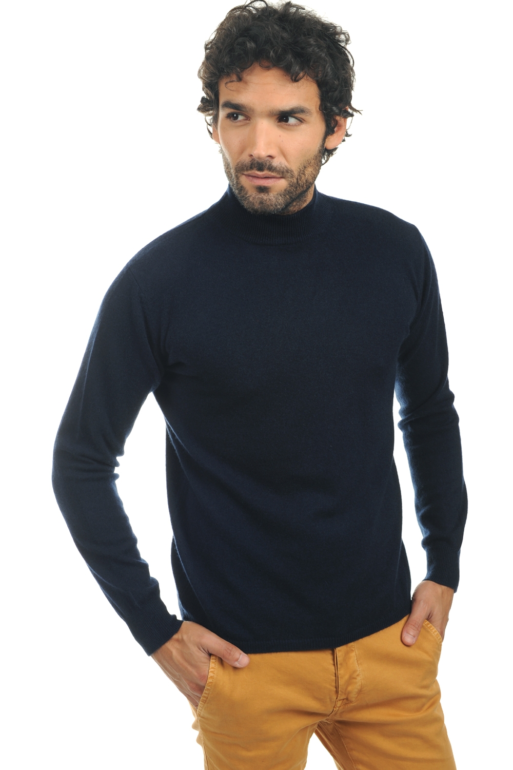 Cachemire pull homme col roule frederic marine fonce 2xl